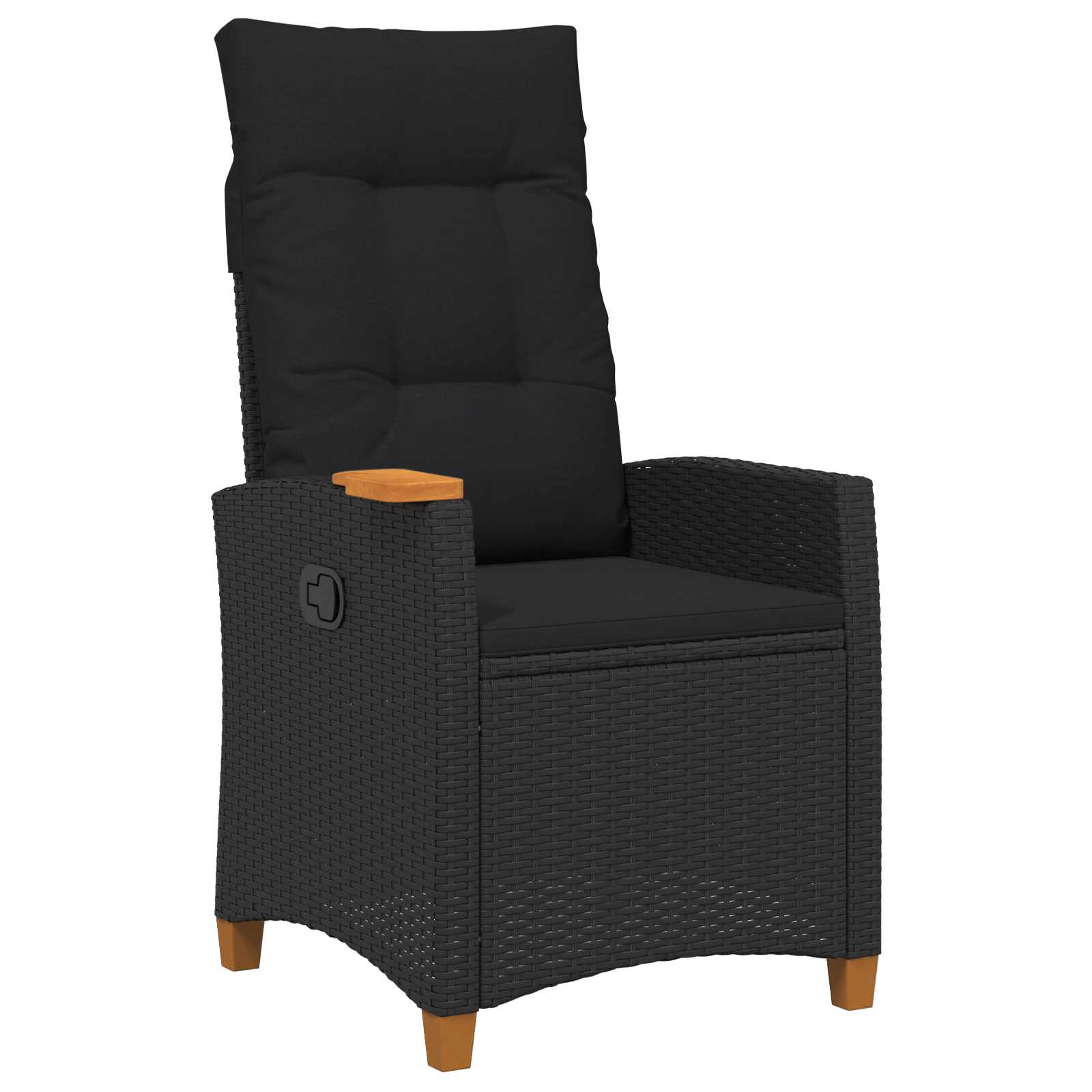 vidaXL Verstelbare stoel met theeplaat Zwart 62 x 64 x 112 cm