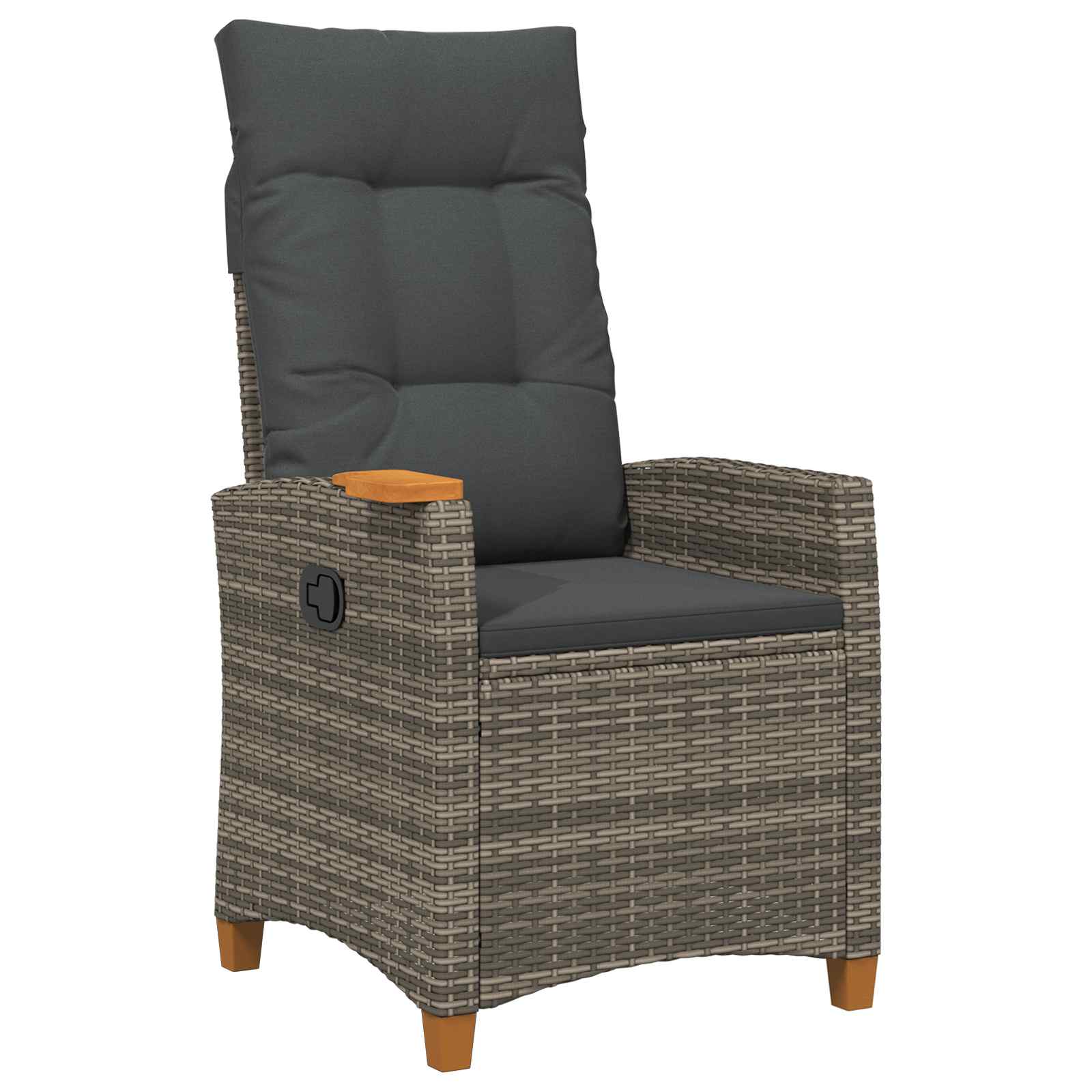 vidaXL Verstelbare stoel met theeplaat Zwart 62 x 64 x 112 cm