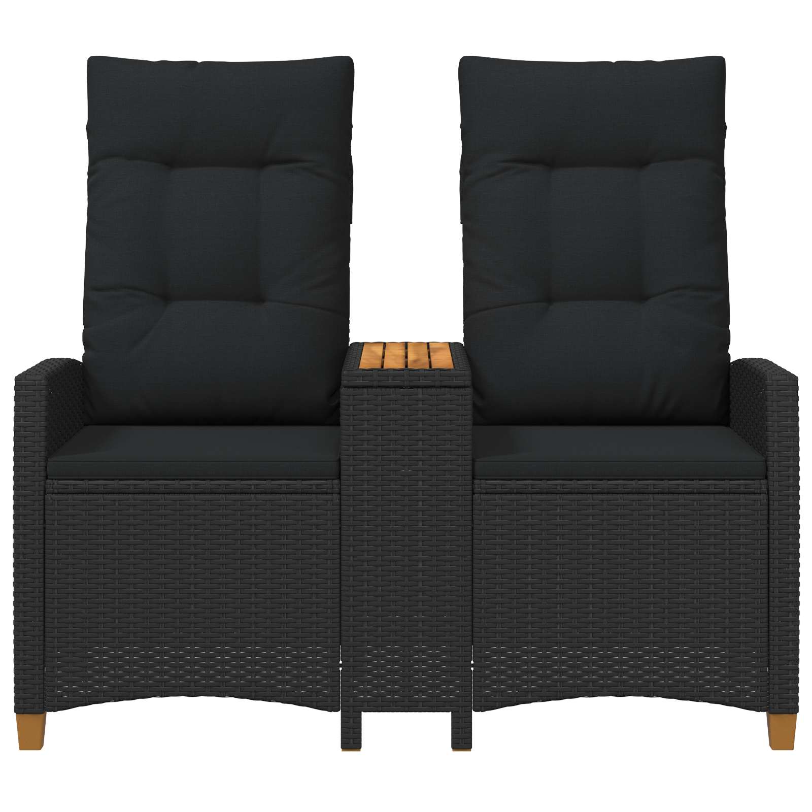 vidaXL Ligbank met tafel Zwart 126 x 65 x 112 cm poly rattan