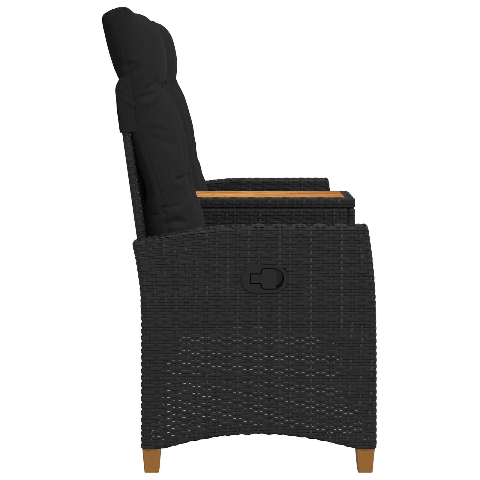 vidaXL Ligbank met tafel Zwart 126 x 65 x 112 cm poly rattan