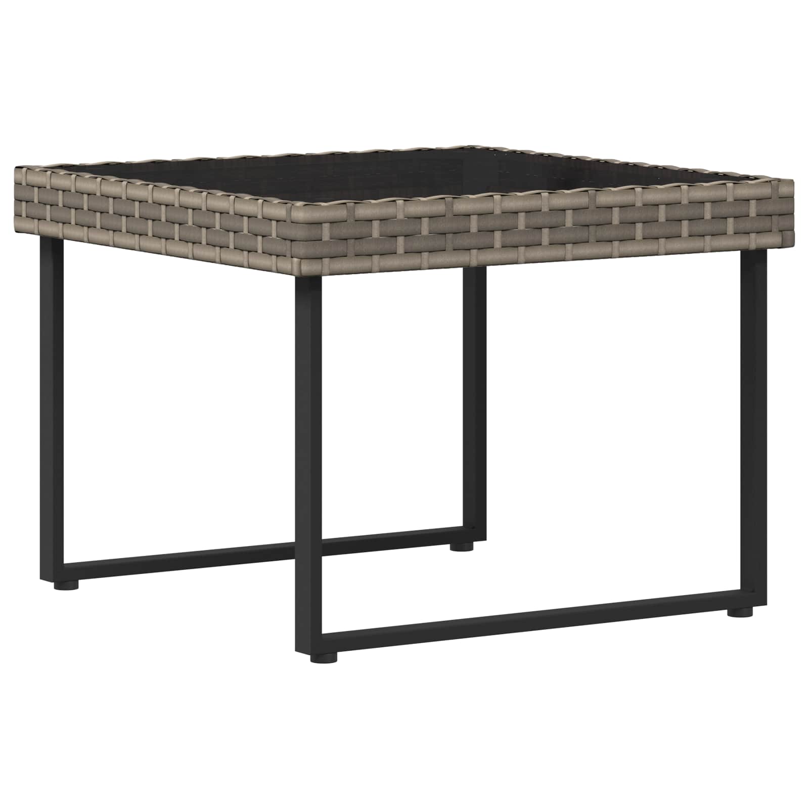 vidaXL Tuinbankenset met kussen 2 pcs Grijs Poly Rattan en Staal