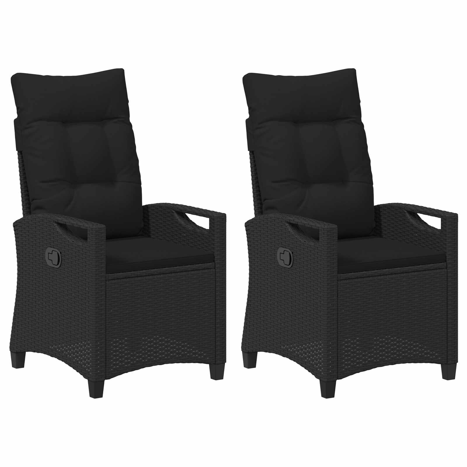 vidaXL Tuinstoel 2 pcs Zwart en Crème 56 x 60 x 112 cm