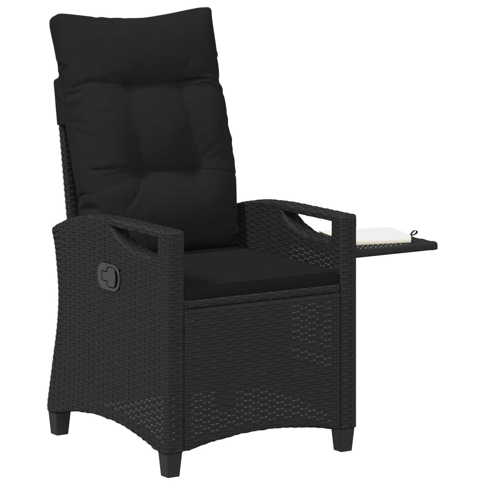 vidaXL Verstelbare tuinstoel Zwart 56 x 60 x 112 cm poly rattan