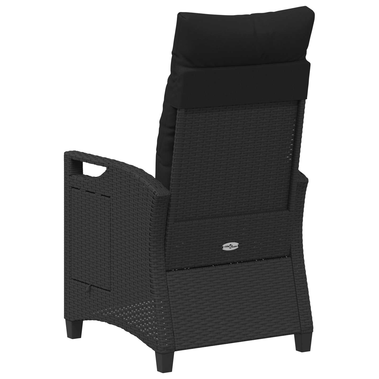 vidaXL Verstelbare tuinstoel Zwart 56 x 60 x 112 cm poly rattan