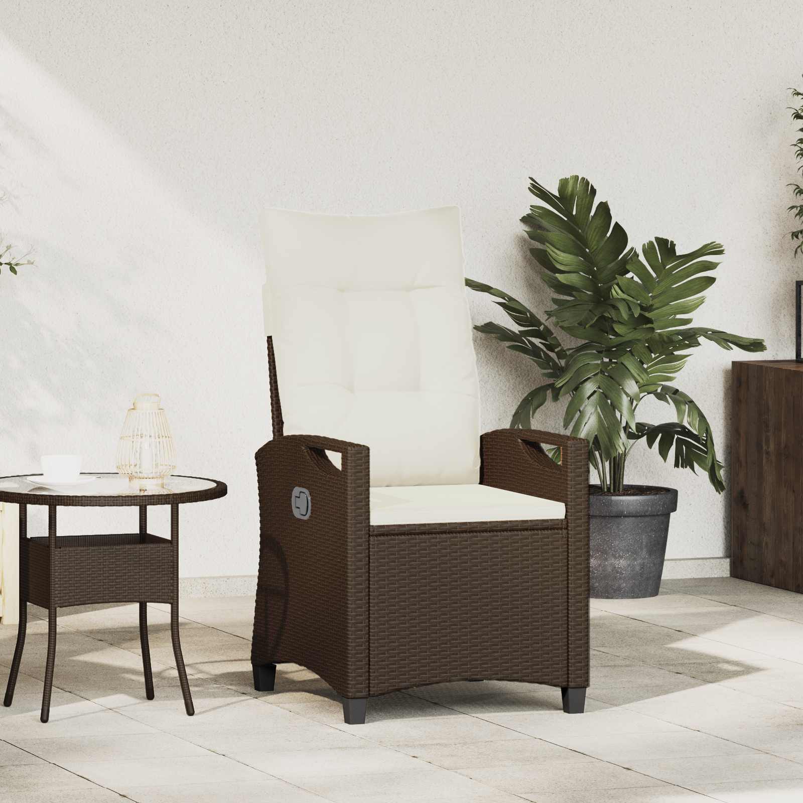 vidaXL Verstelbare tuinstoel Zwart 56 x 60 x 112 cm poly rattan