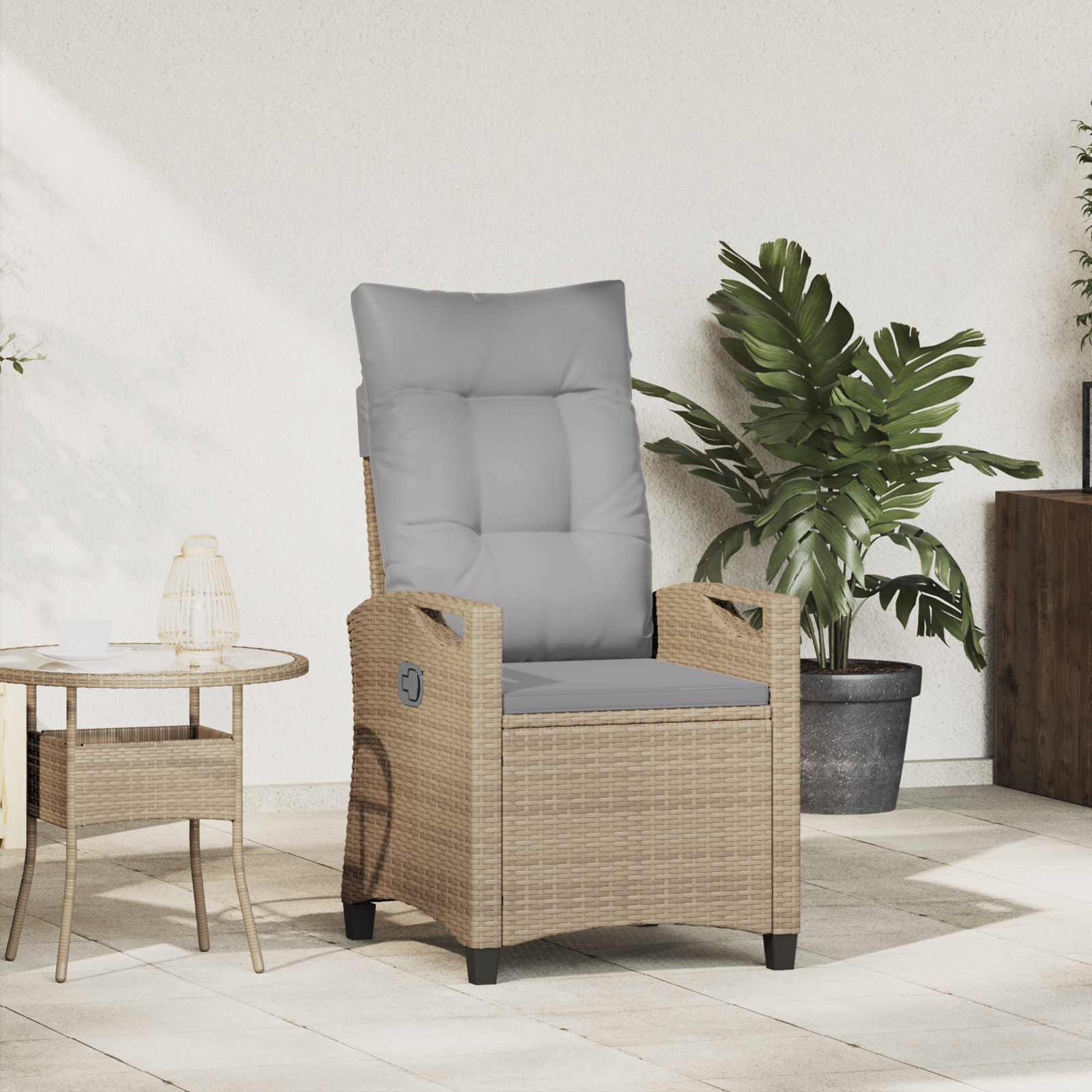 vidaXL Verstelbare tuinstoel Zwart 56 x 60 x 112 cm poly rattan