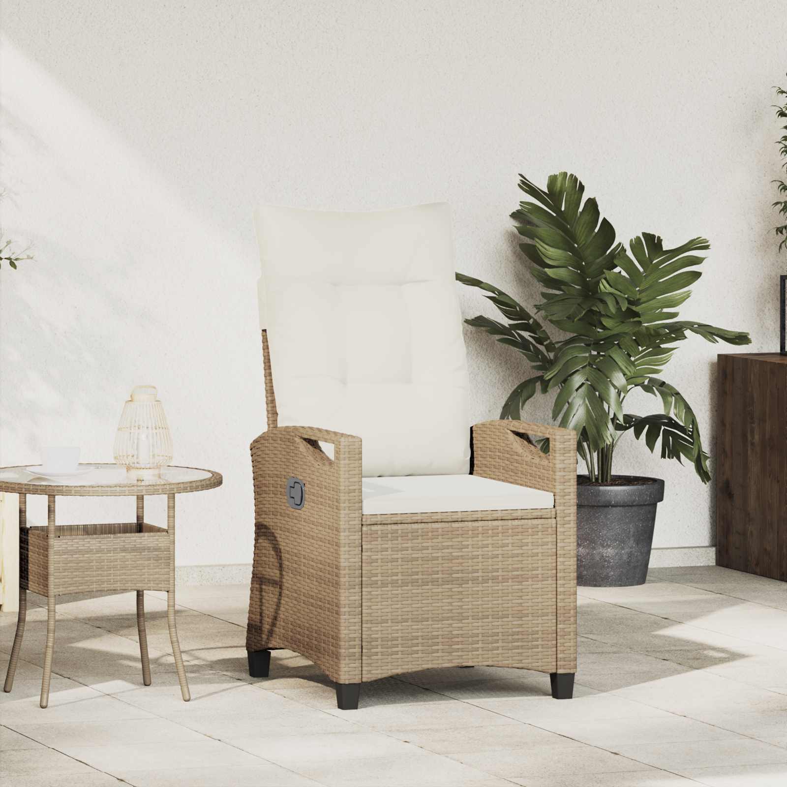 vidaXL Verstelbare tuinstoel Zwart 56 x 60 x 112 cm poly rattan