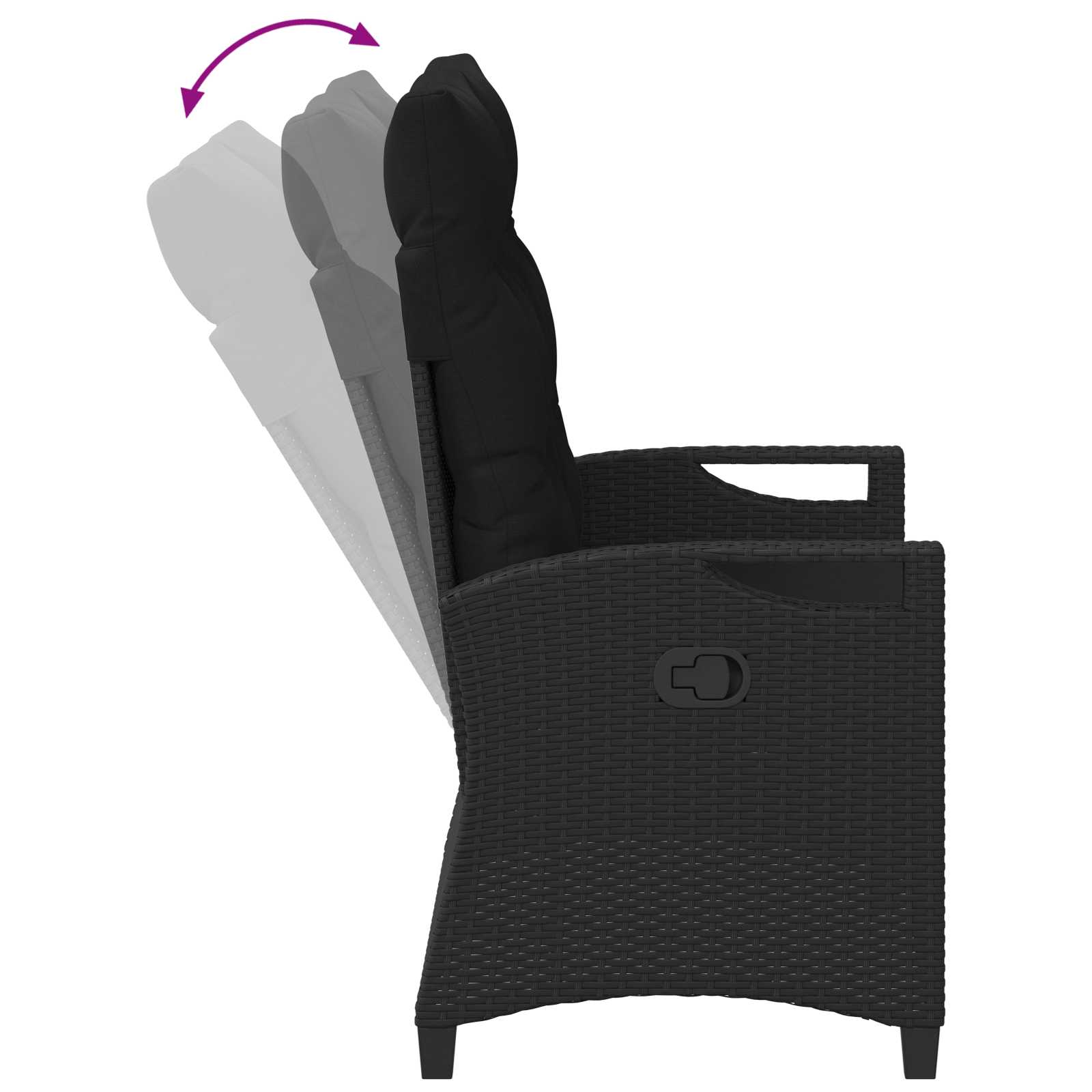 vidaXL Tuinbank met kussen Zwart 105 x 60 x 112 cm Staal en Polyester