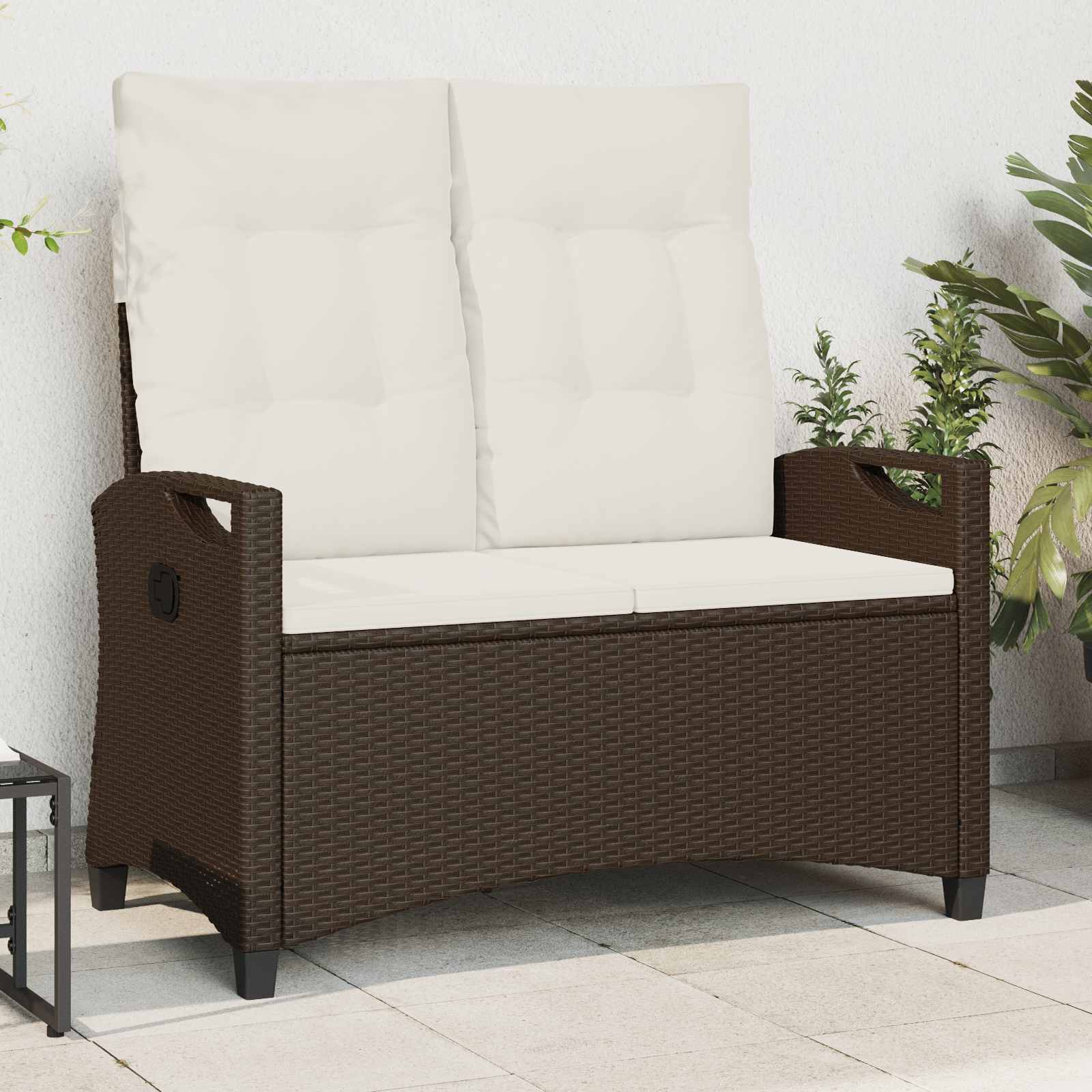 vidaXL Tuinbank met kussen Zwart 105 x 60 x 112 cm Staal en Polyester