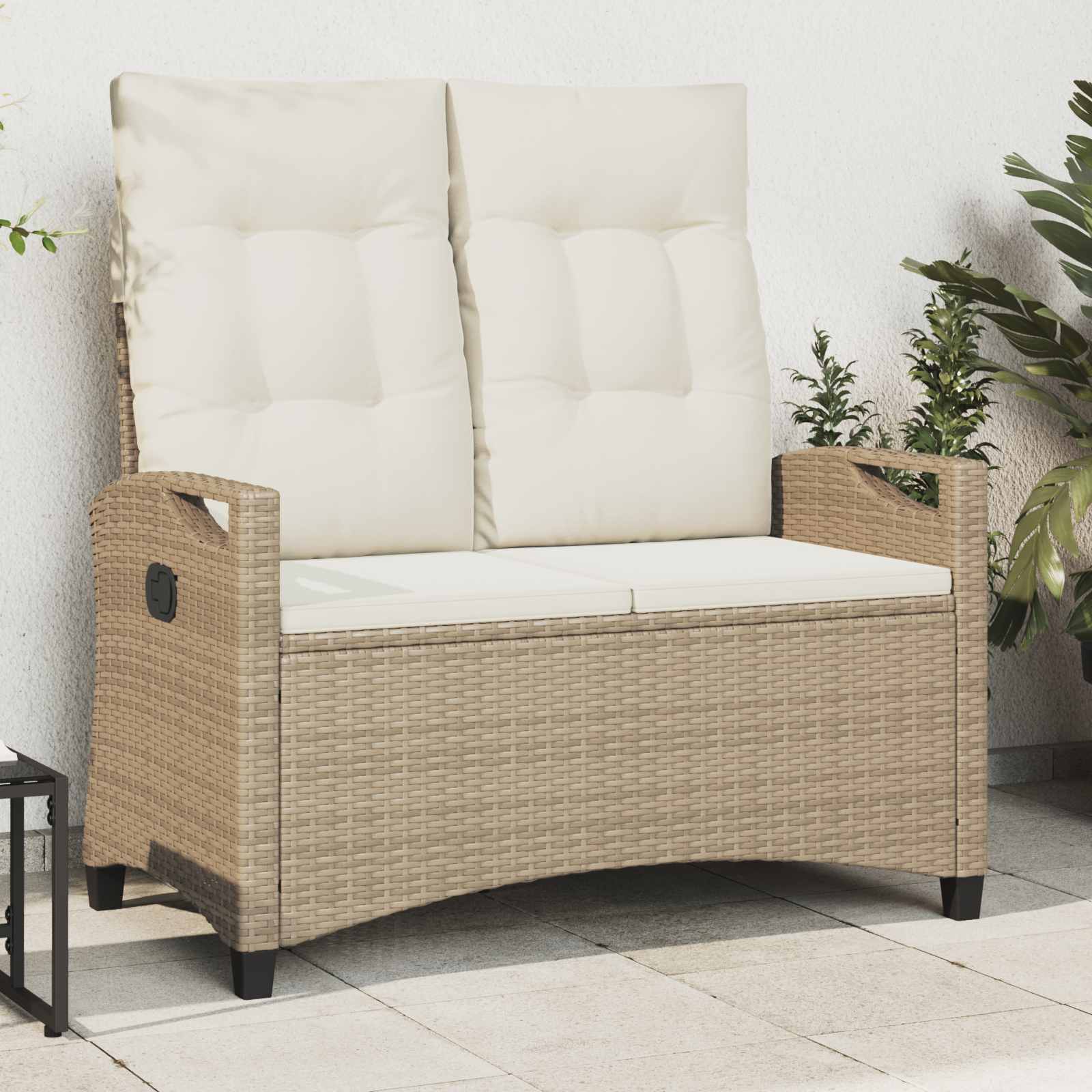 vidaXL Tuinbank met kussen Zwart 105 x 60 x 112 cm Staal en Polyester