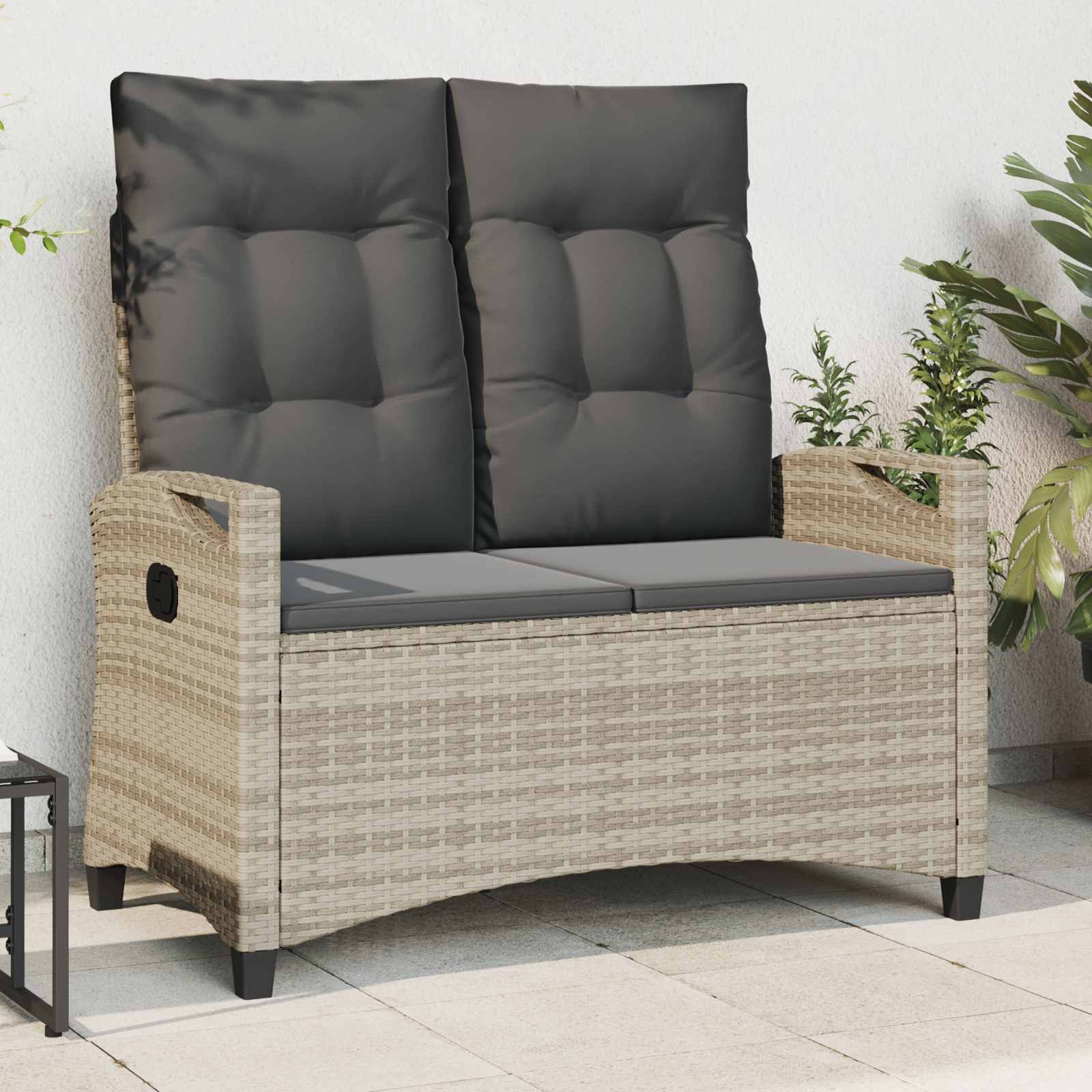 vidaXL Tuinbank met kussen Zwart 105 x 60 x 112 cm Staal en Polyester