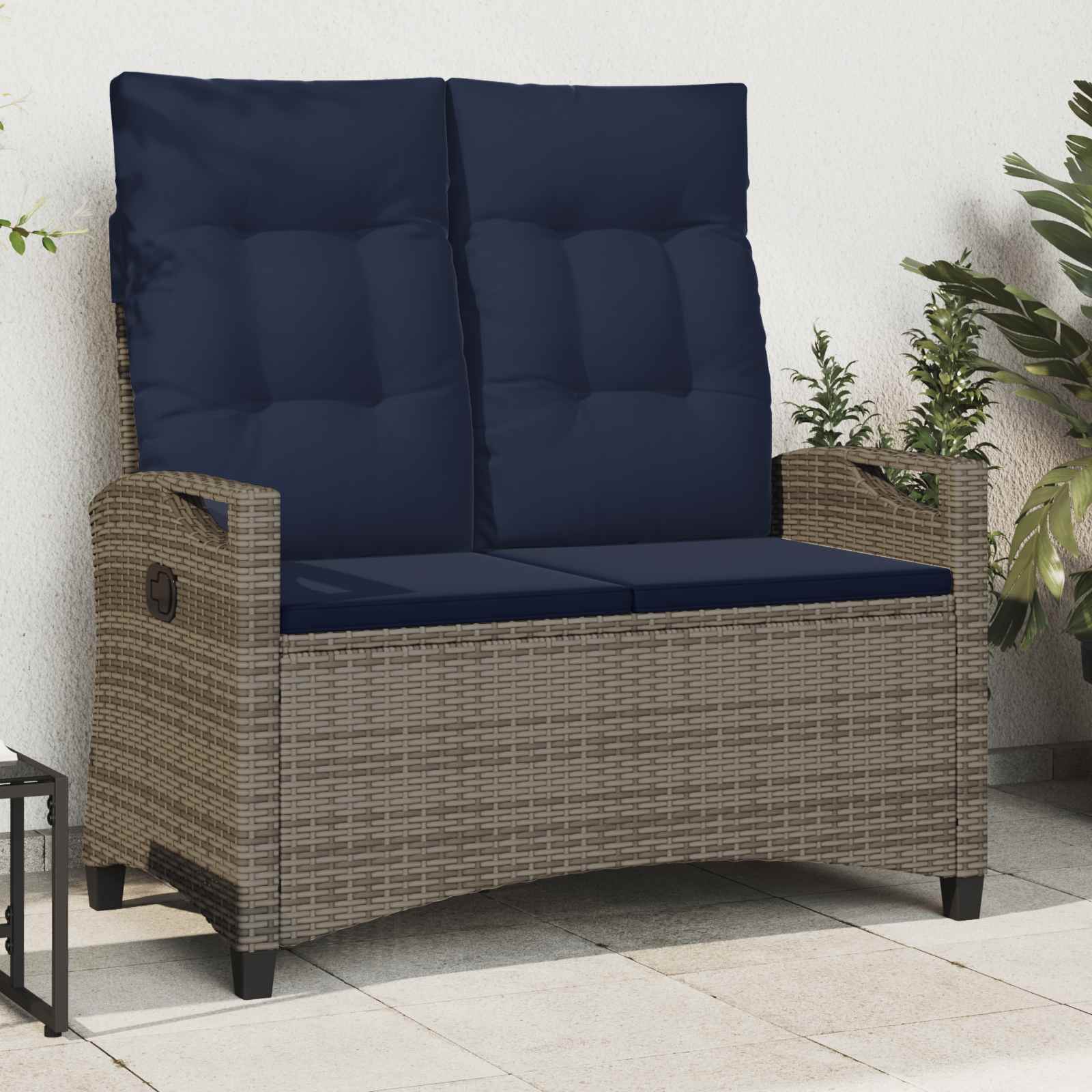 vidaXL Tuinbank met kussen Zwart 105 x 60 x 112 cm Staal en Polyester