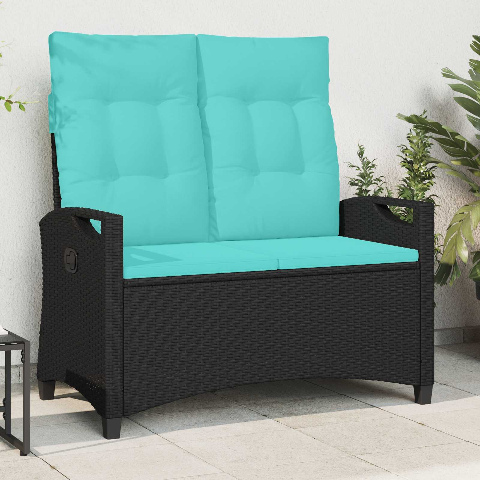 vidaXL Tuinbank met kussen Zwart 105 x 60 x 112 cm Staal en Polyester