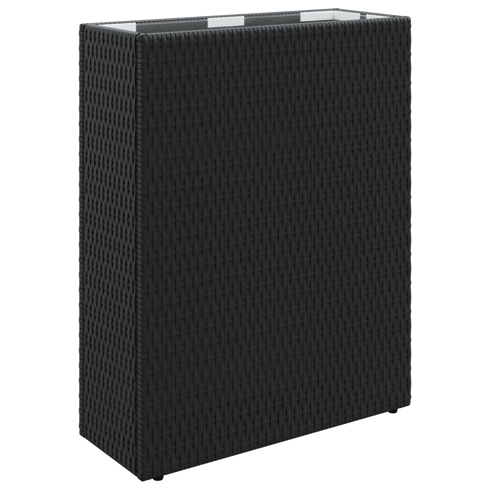 vidaXL Hoge Plantenbak Zwart 55 x 22 x 70 cm polyrattan