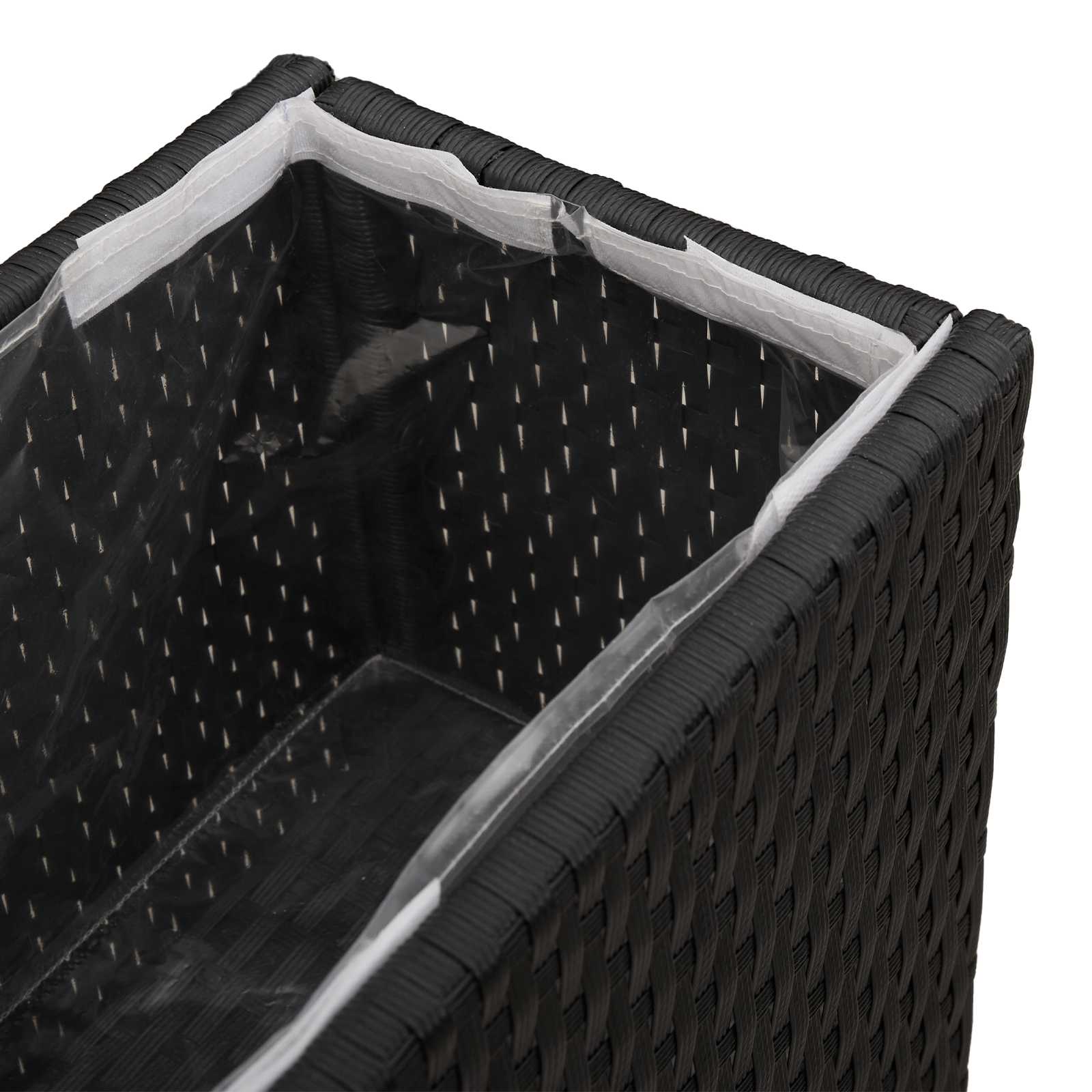vidaXL Hoge Plantenbak Zwart 55 x 22 x 70 cm polyrattan