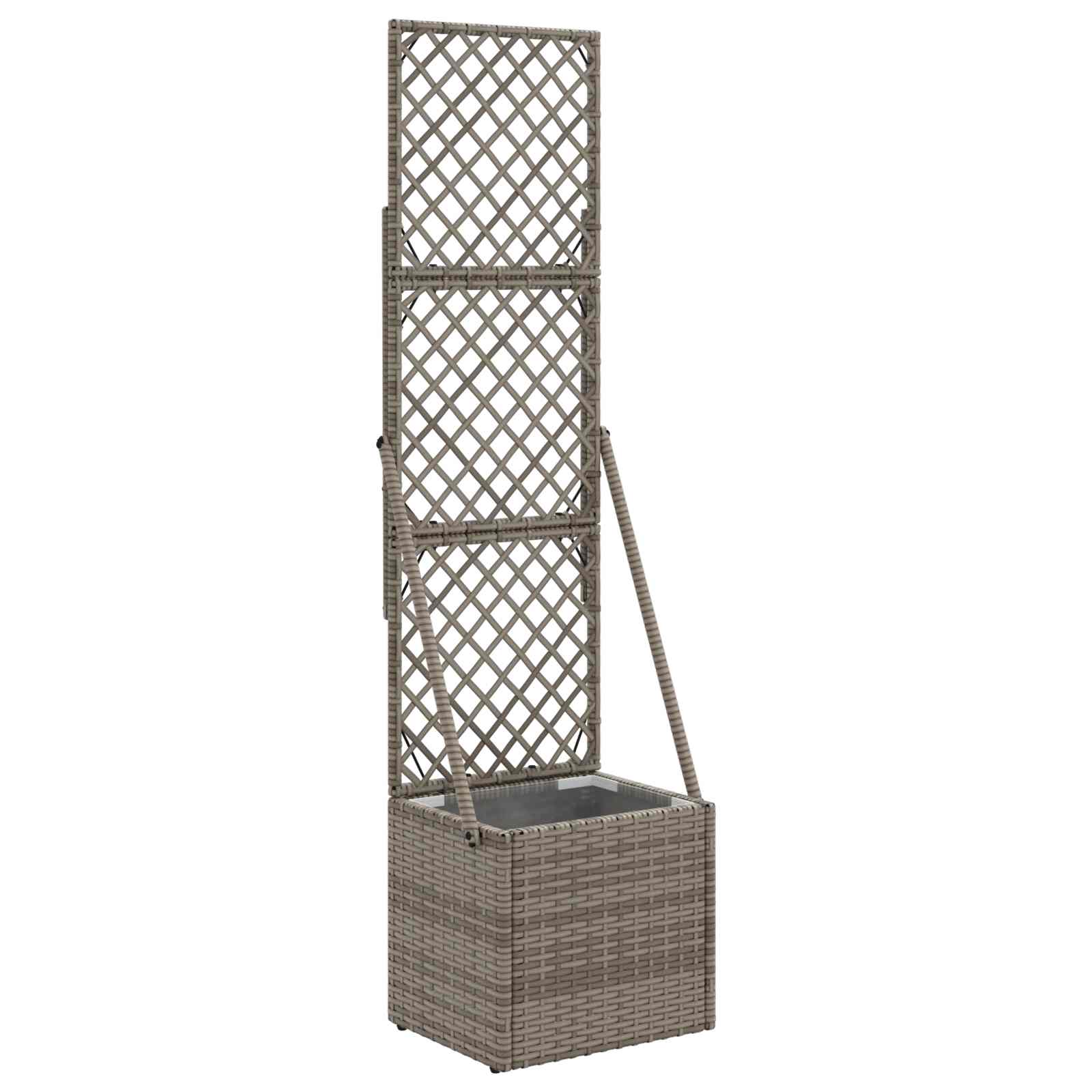 vidaXL Tuindruppel met Trellis Grijs 35 x 30 x 135 cm poly rattan