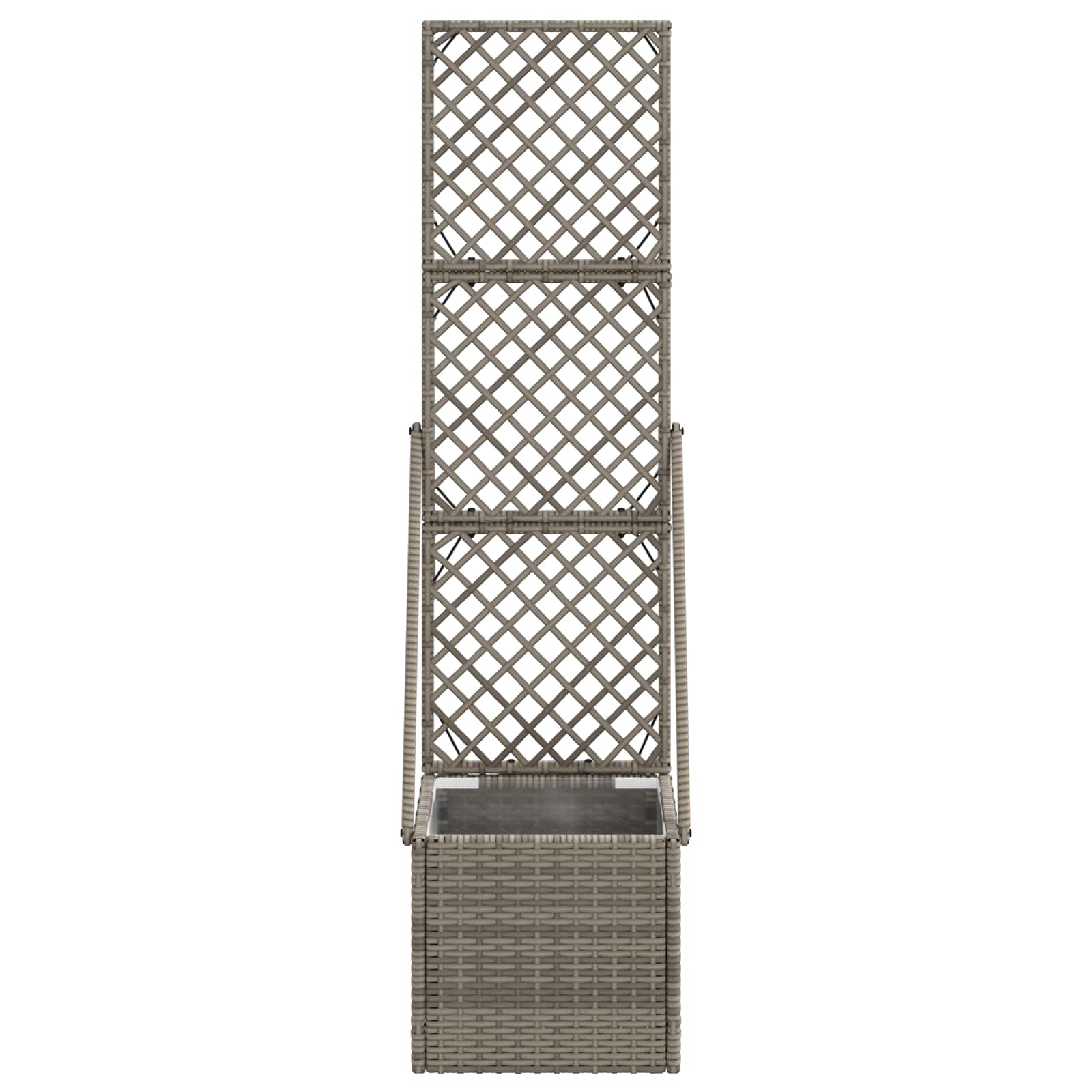 vidaXL Tuindruppel met Trellis Grijs 35 x 30 x 135 cm poly rattan