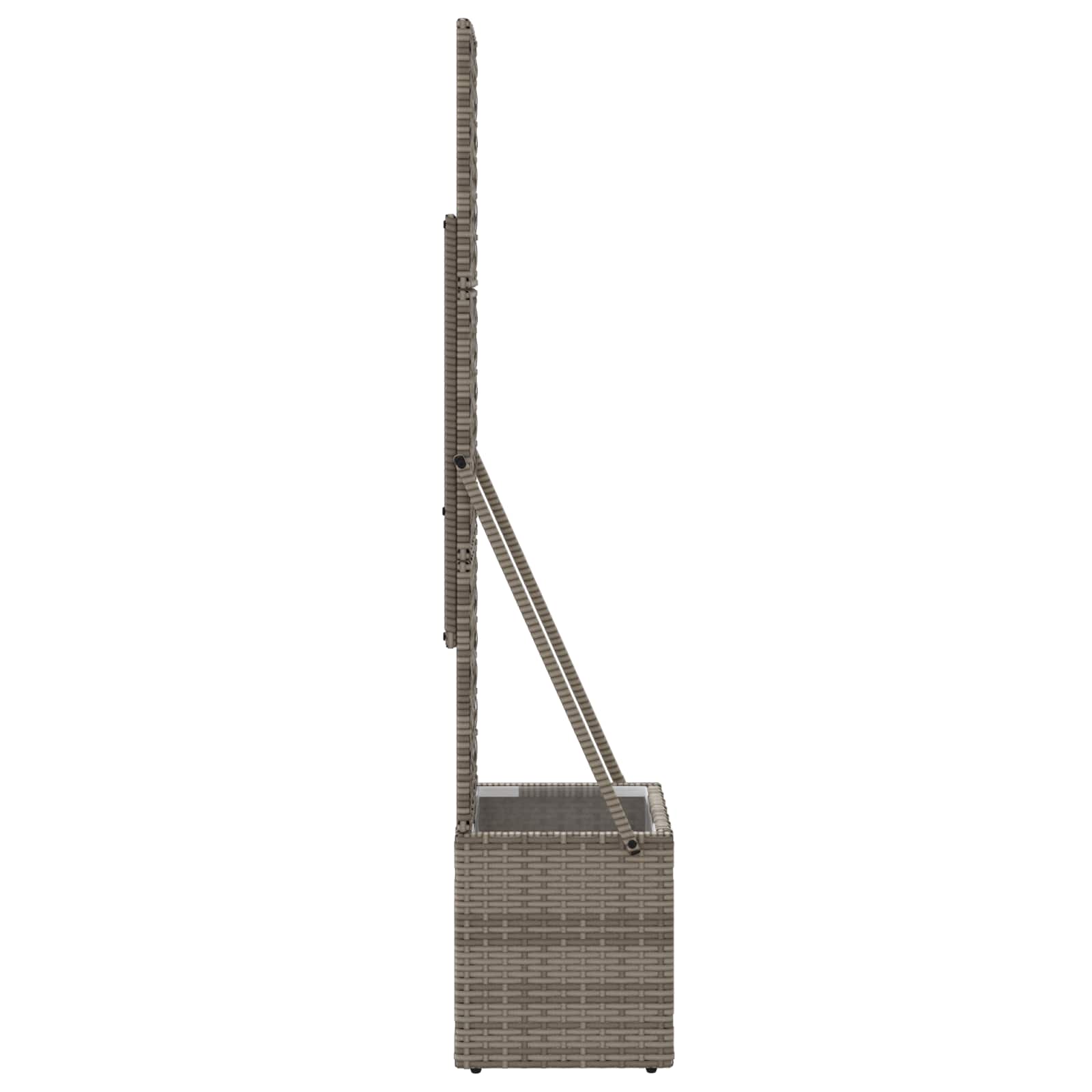 vidaXL Tuindruppel met Trellis Grijs 35 x 30 x 135 cm poly rattan