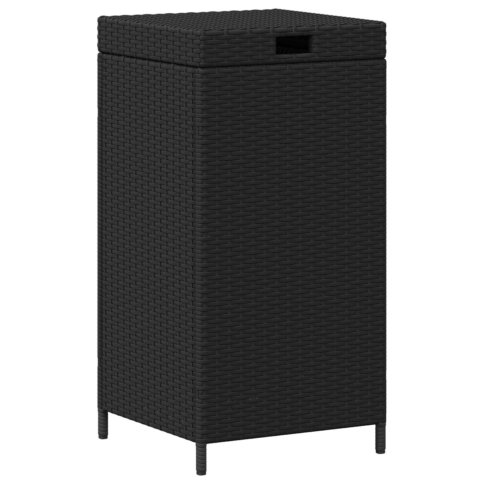 vidaXL Buiten Afvalbak Zwart 40 x 40 x 80 cm poly rattan