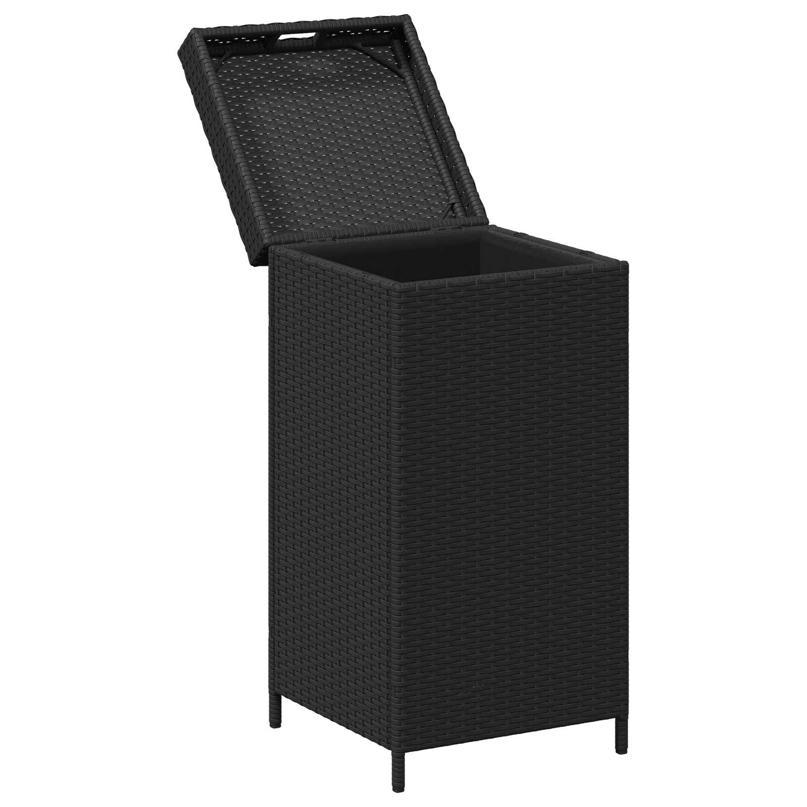 vidaXL Buiten Afvalbak Zwart 40 x 40 x 80 cm poly rattan