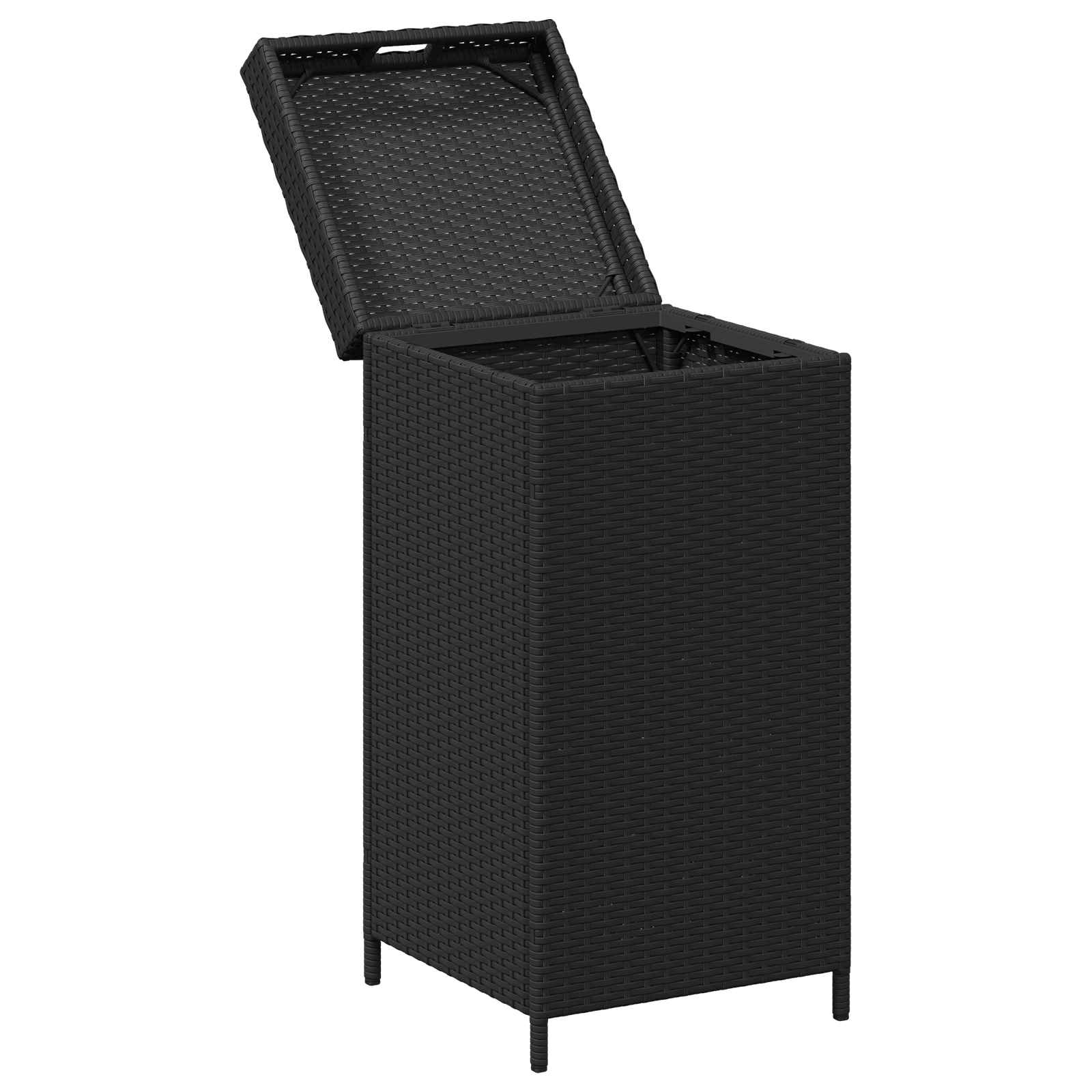 vidaXL Buiten Afvalbak Zwart 40 x 40 x 80 cm poly rattan