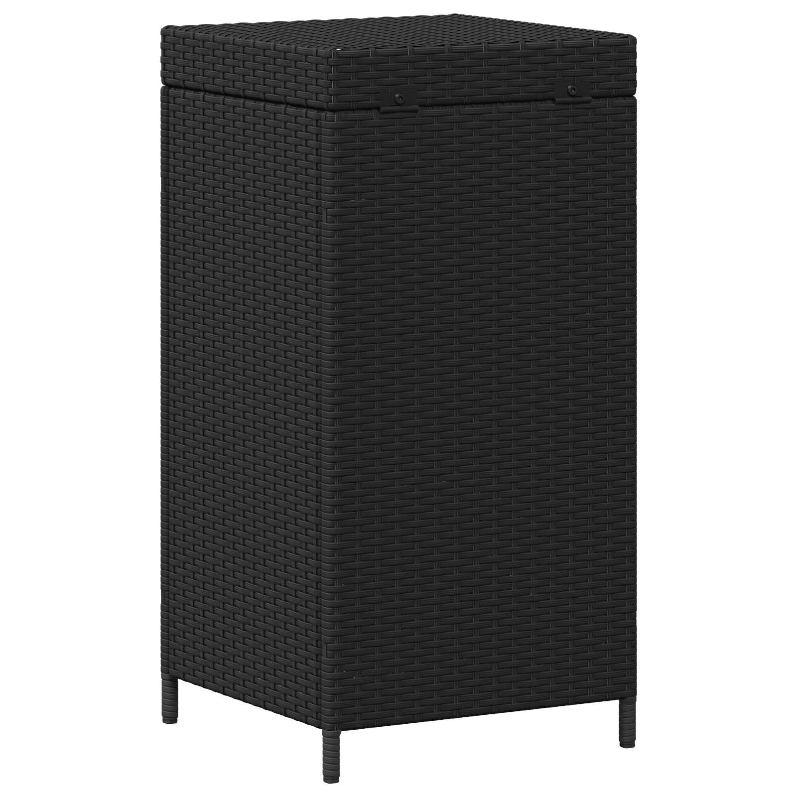 vidaXL Buiten Afvalbak Zwart 40 x 40 x 80 cm poly rattan
