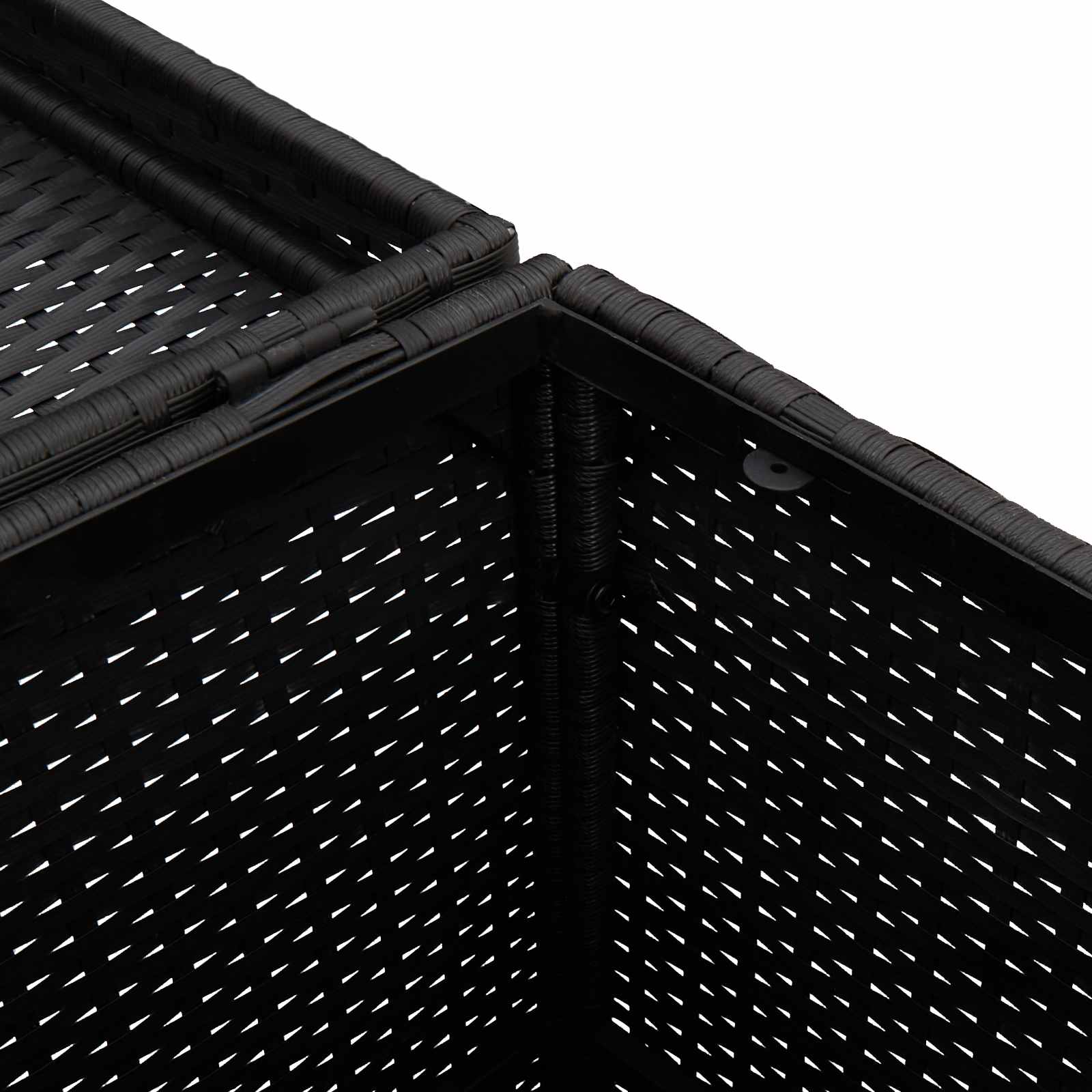 vidaXL Buiten Afvalbak Zwart 40 x 40 x 80 cm poly rattan