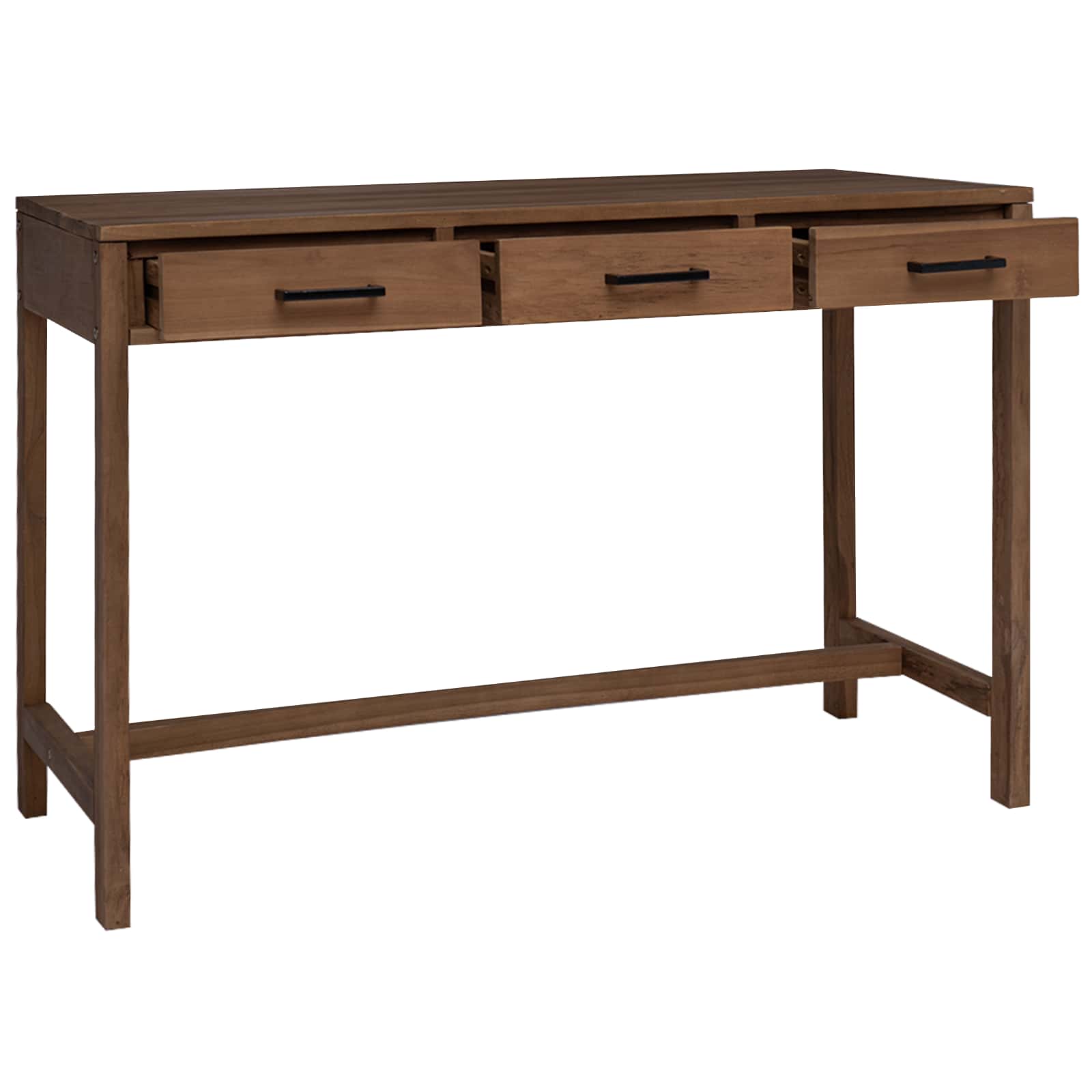 vidaXL Bureau met lades Naturel Massief Teakhout 80 x 50 x 75 cm