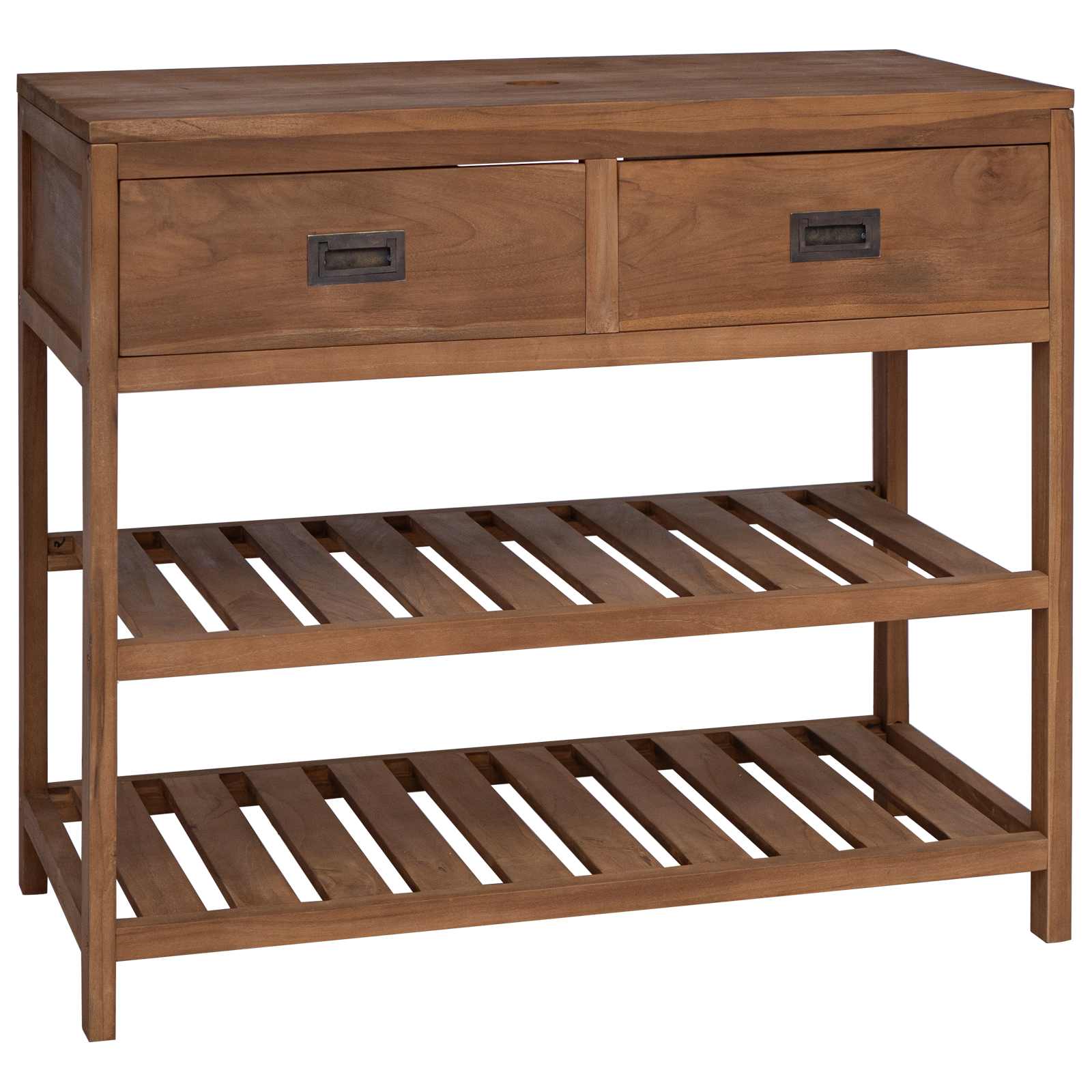 vidaXL Badkamerkast Naturel 60 x 45 x 75 cm Massief Teakhout