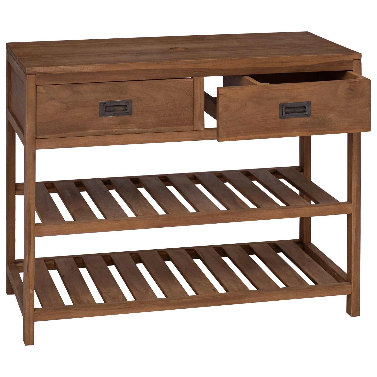 vidaXL Badkamerkast Naturel 60 x 45 x 75 cm Massief Teakhout