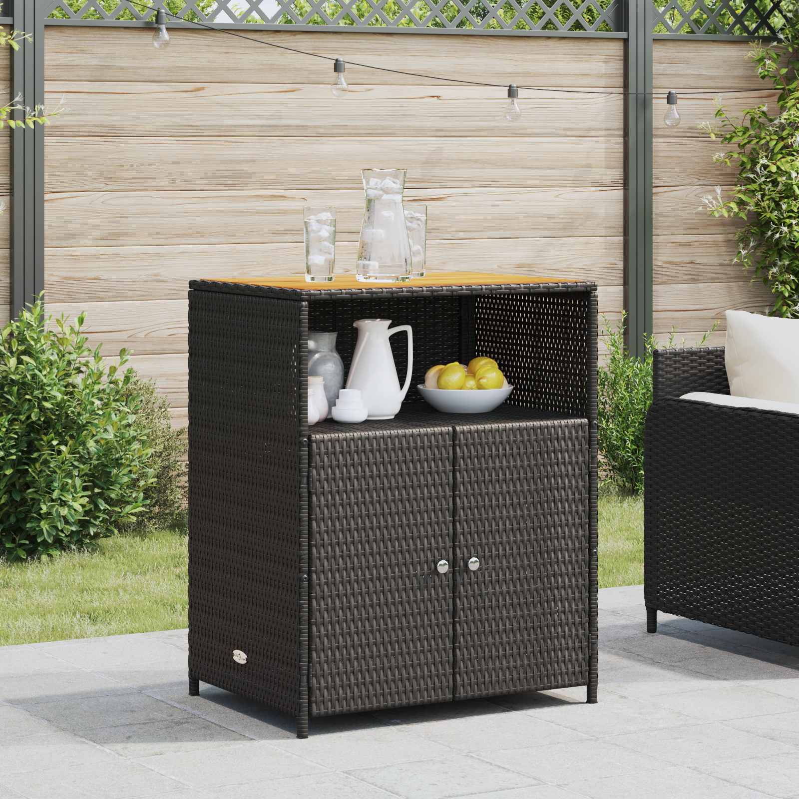vidaXL Kast met plank Grijs 70 x 50 x 87 cm Polyester en Roly Ratten
