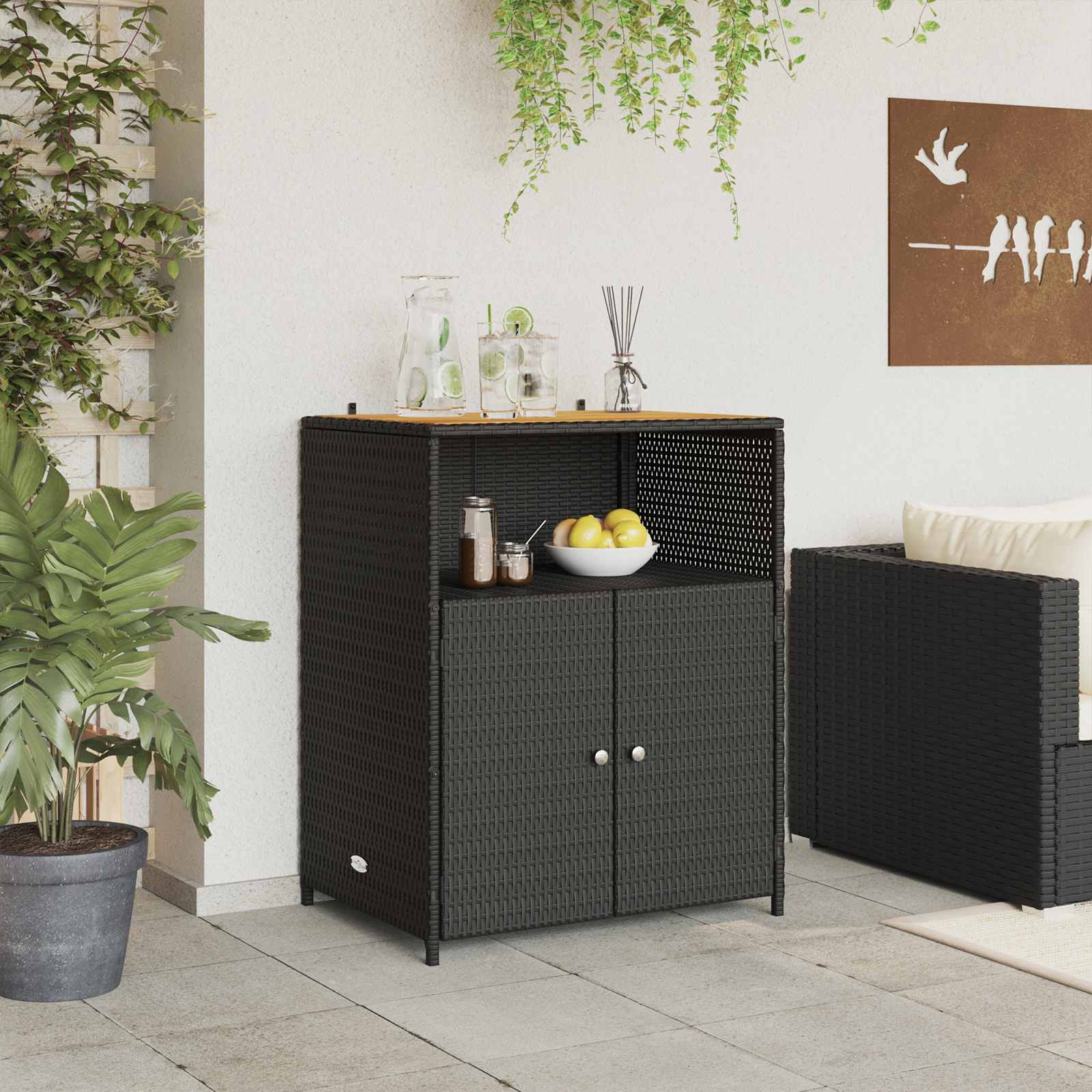 vidaXL Kast met plank Grijs 70 x 50 x 87 cm Polyester en Roly Ratten