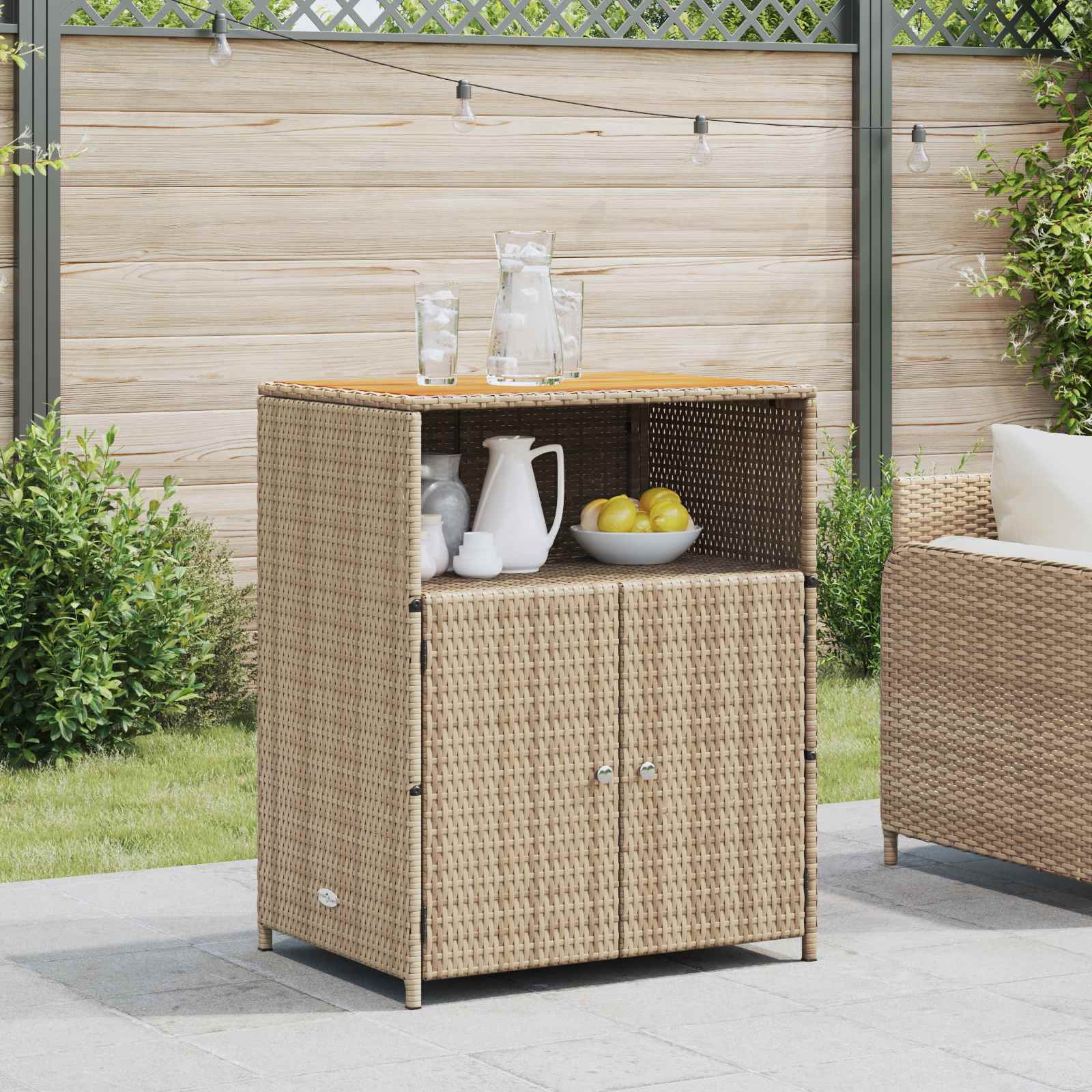 vidaXL Kast met plank Grijs 70 x 50 x 87 cm Polyester en Roly Ratten