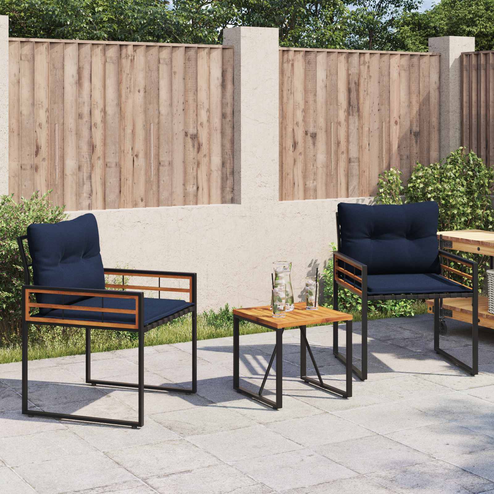 vidaXL Buitenmeubelset met kussen 4 pcs Crème