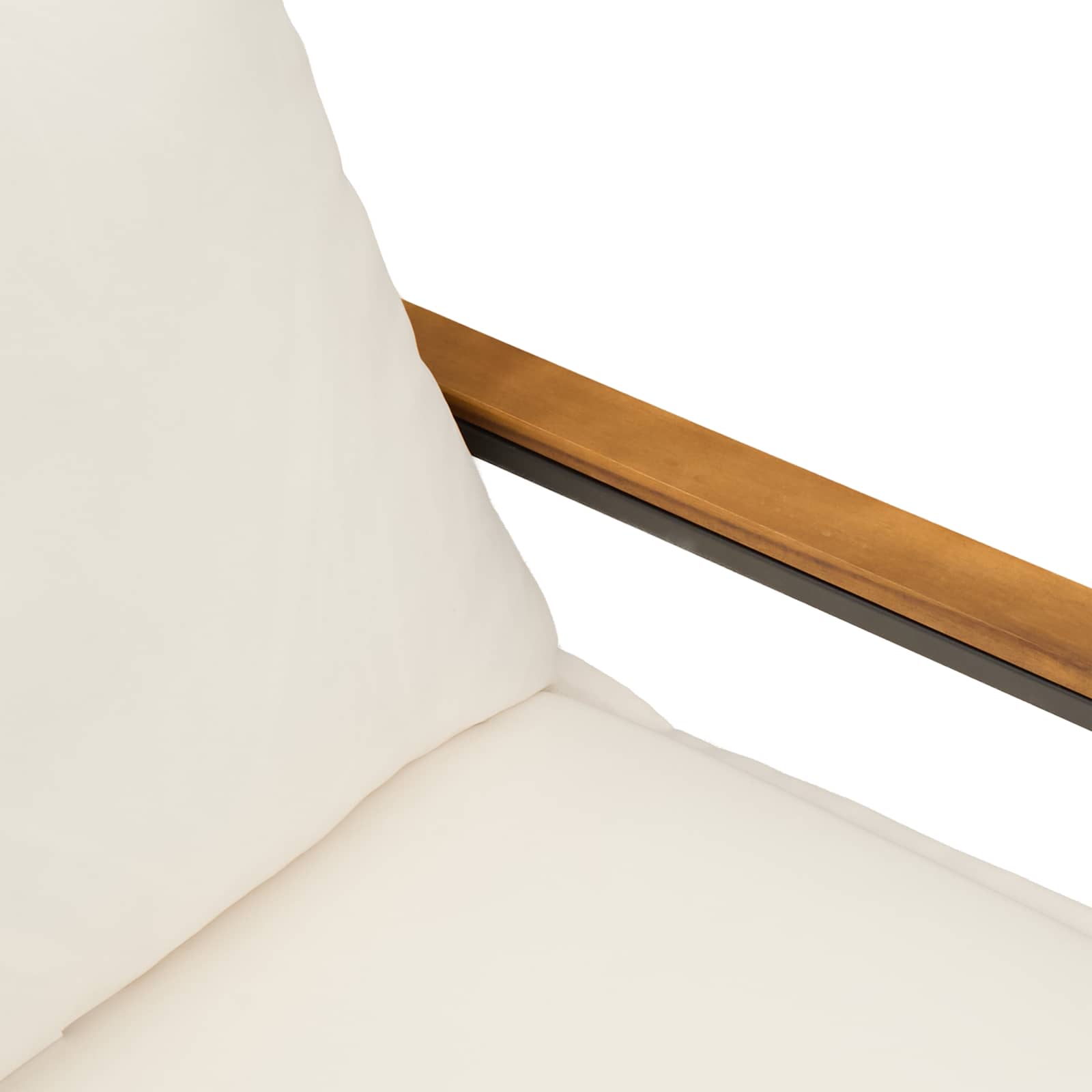 vidaXL Bank met kussen Zwart en Cream Wit 115 x 65 x 72 cm Rattan