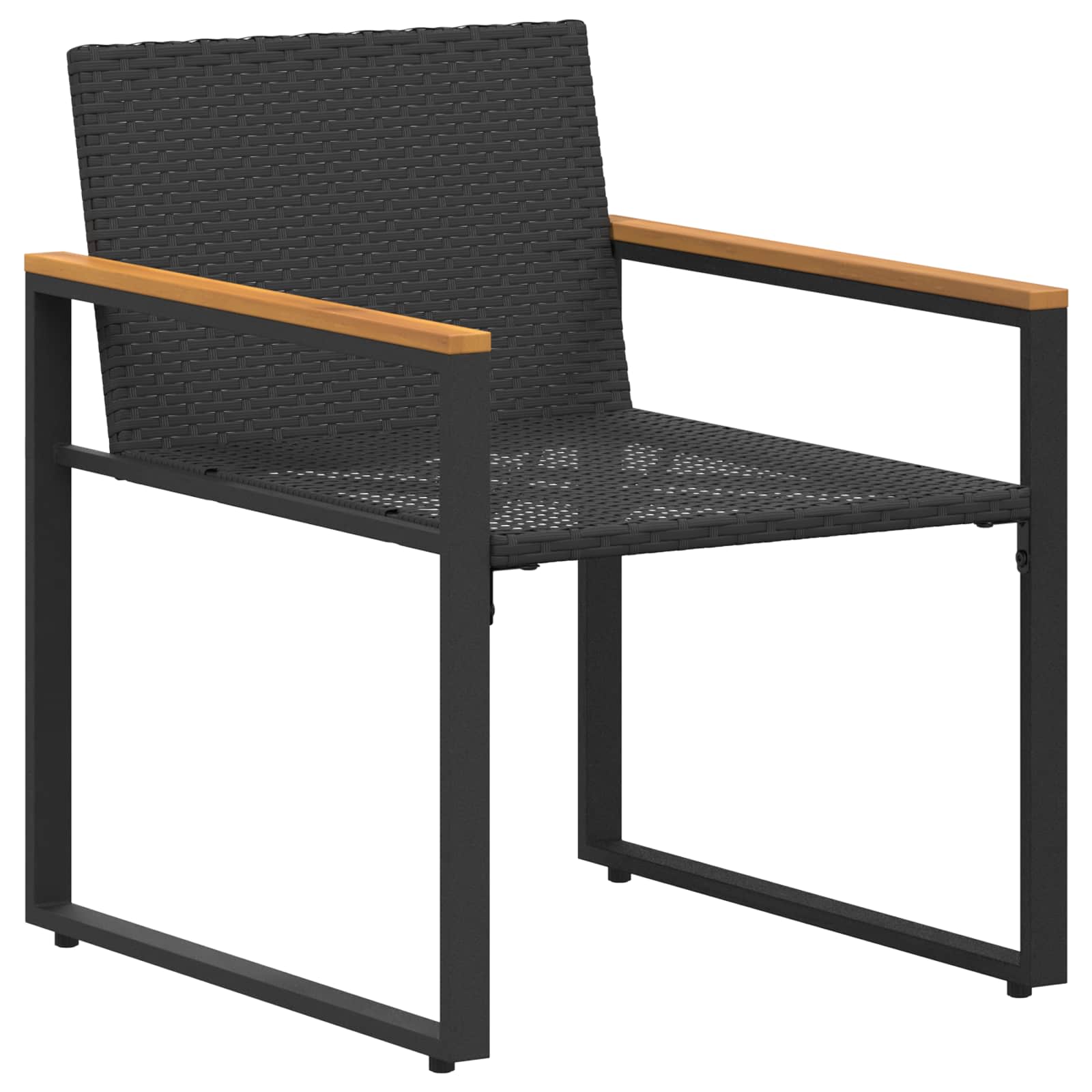 vidaXL Meubelsets met kussen 3 pcs Zwart en Cream Wit Rattan