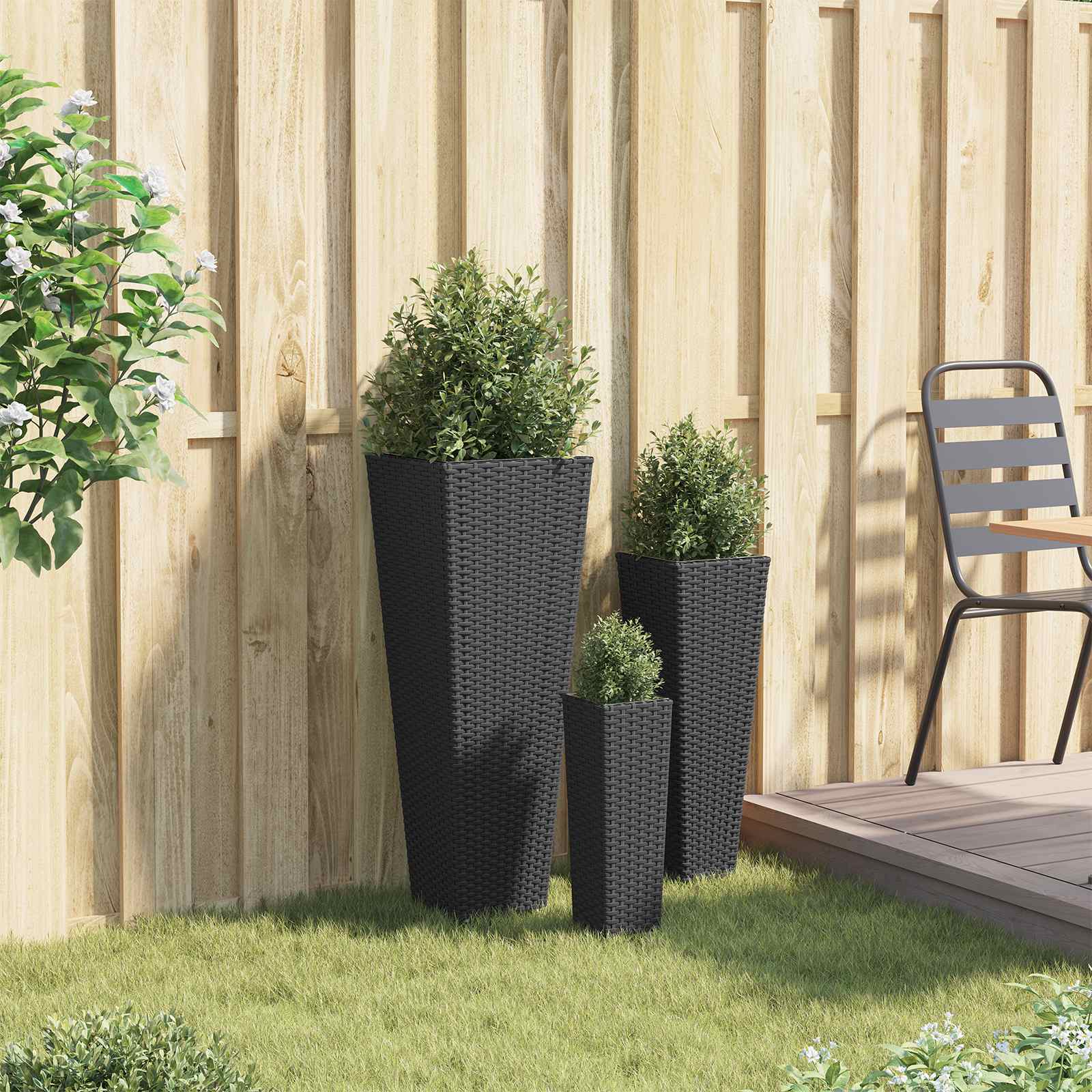 vidaXL Tuinset 3 pcs Zwart Metaal