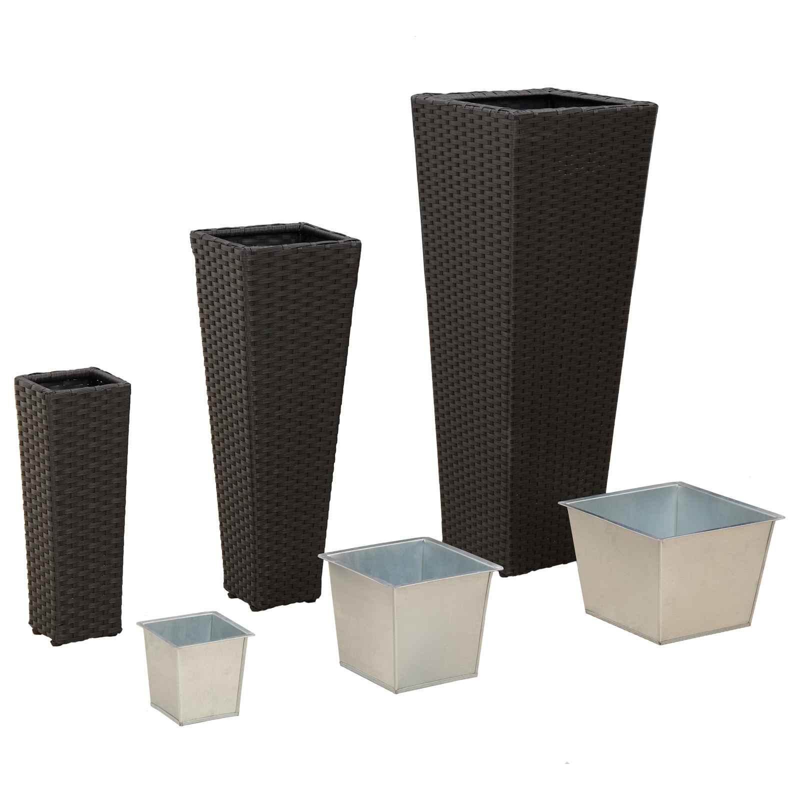vidaXL Tuinset 3 pcs Zwart Metaal