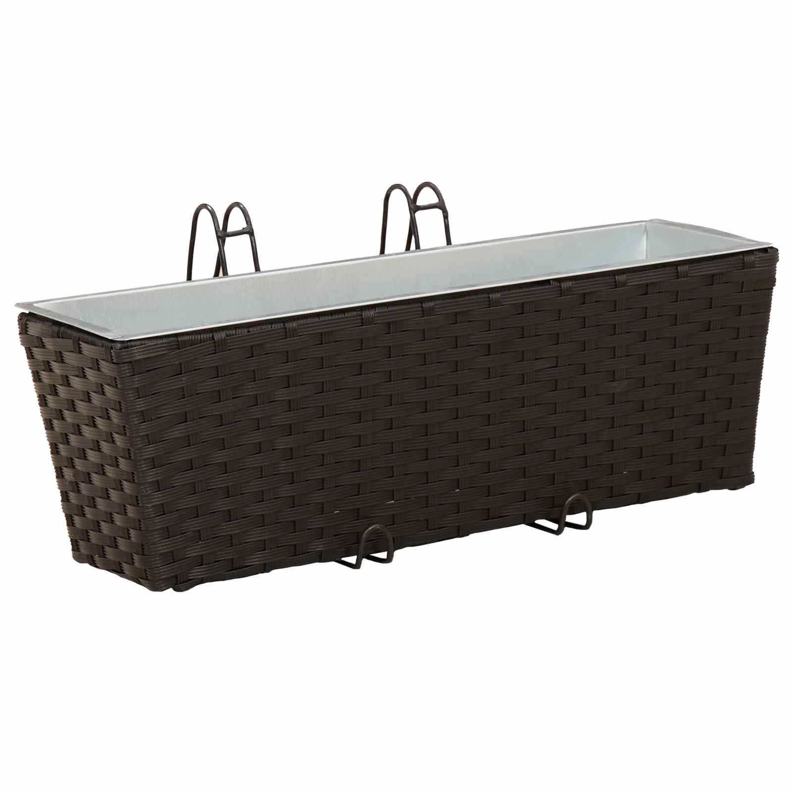 vidaXL Reling 2 pcs Zwart 50 x 17 x 17 cm Metaal
