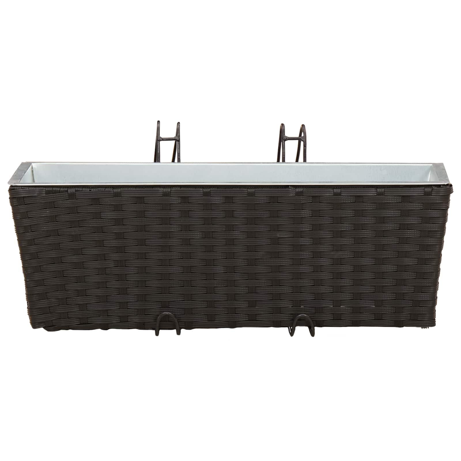 vidaXL Reling 2 pcs Zwart 50 x 17 x 17 cm Metaal