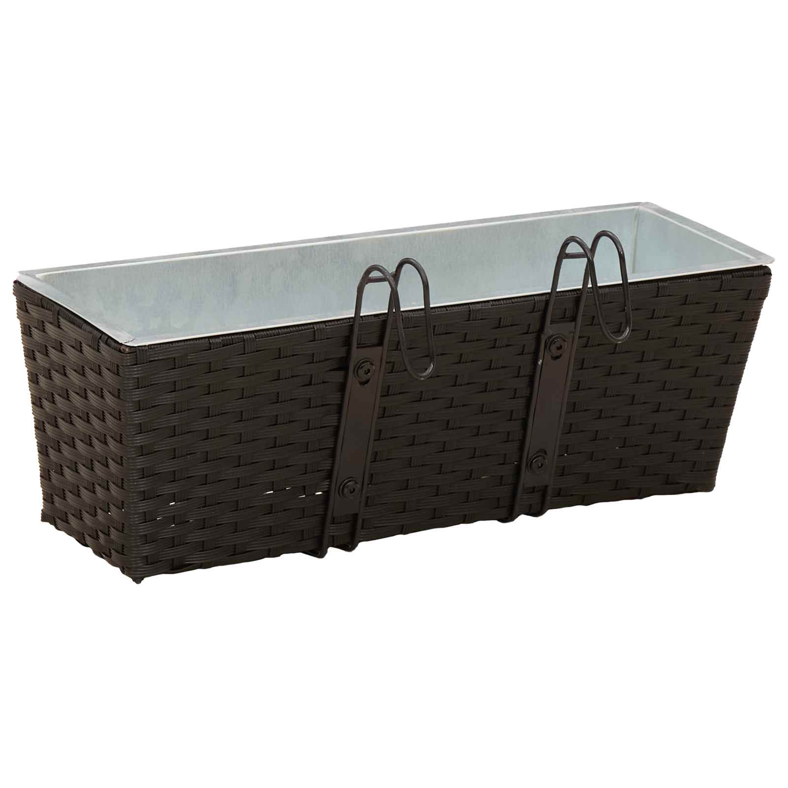 vidaXL Reling 2 pcs Zwart 50 x 17 x 17 cm Metaal