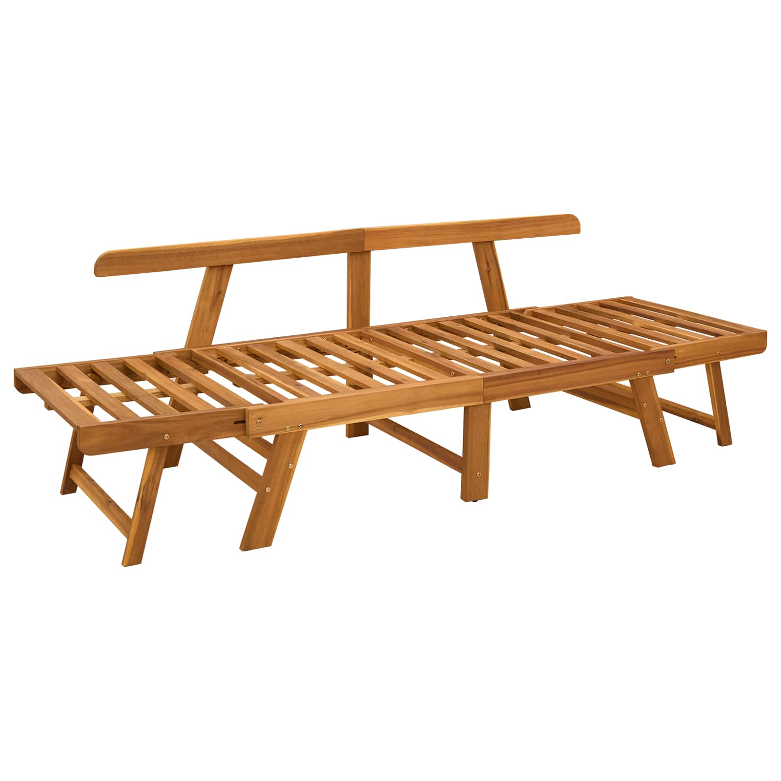 vidaXL 3-in-1 Tuinbank met Kussens Massief Acaciahout Naturel