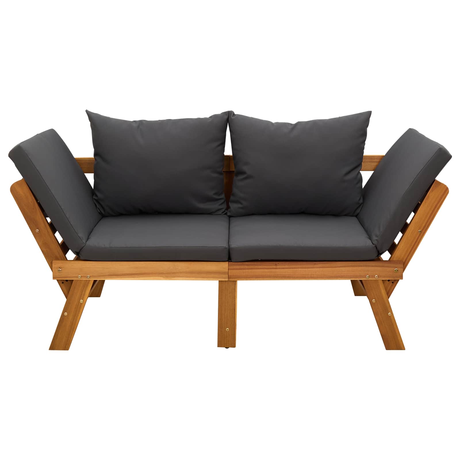 vidaXL 3-in-1 Tuinbank met Kussens Massief Acaciahout Naturel