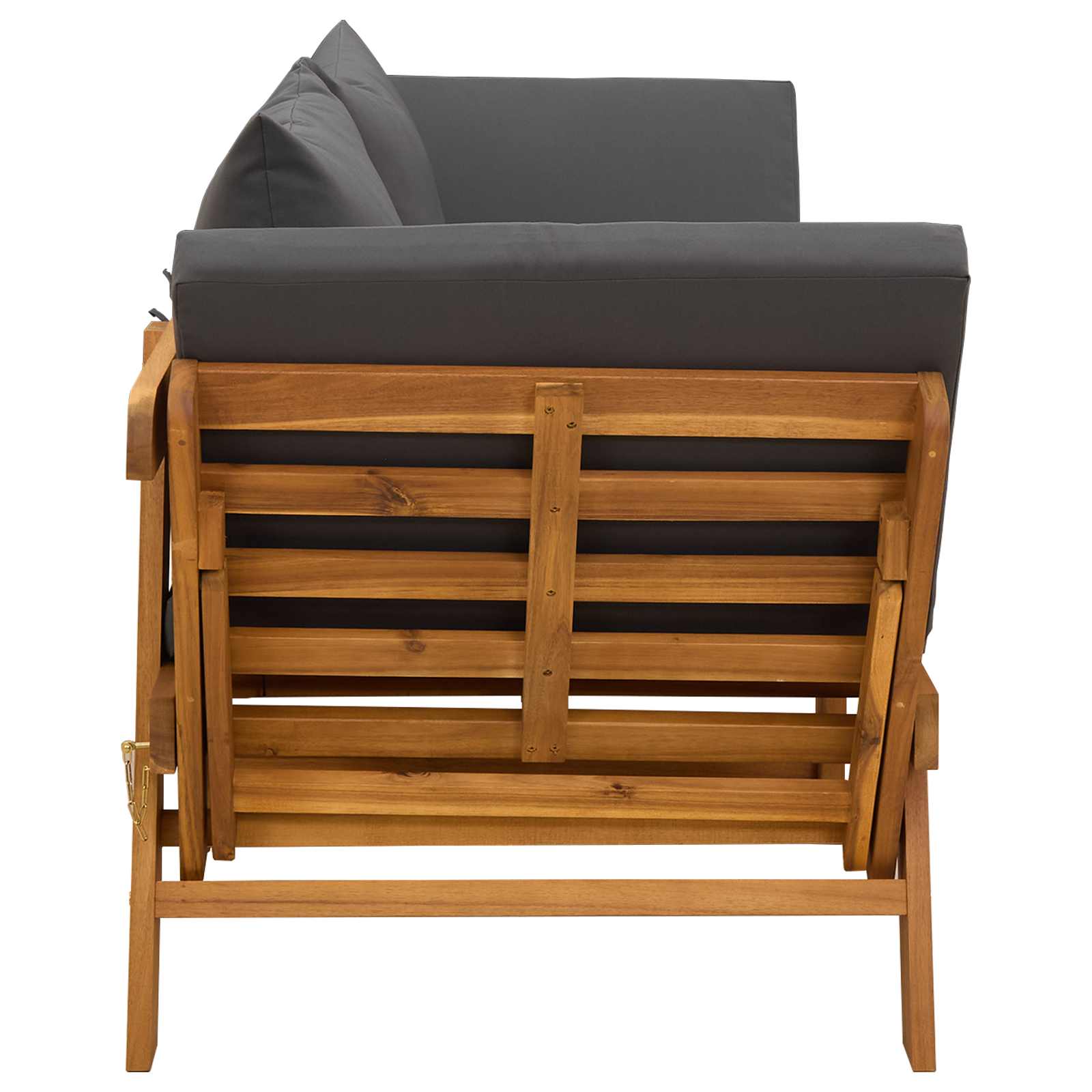 vidaXL 3-in-1 Tuinbank met Kussens Massief Acaciahout Naturel