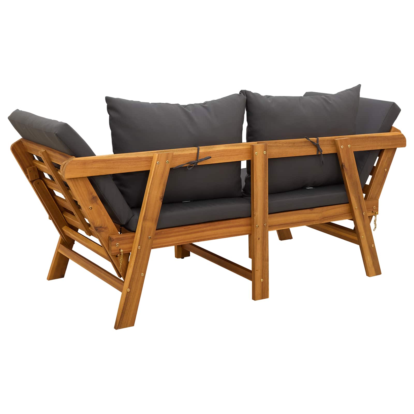 vidaXL 3-in-1 Tuinbank met Kussens Massief Acaciahout Naturel