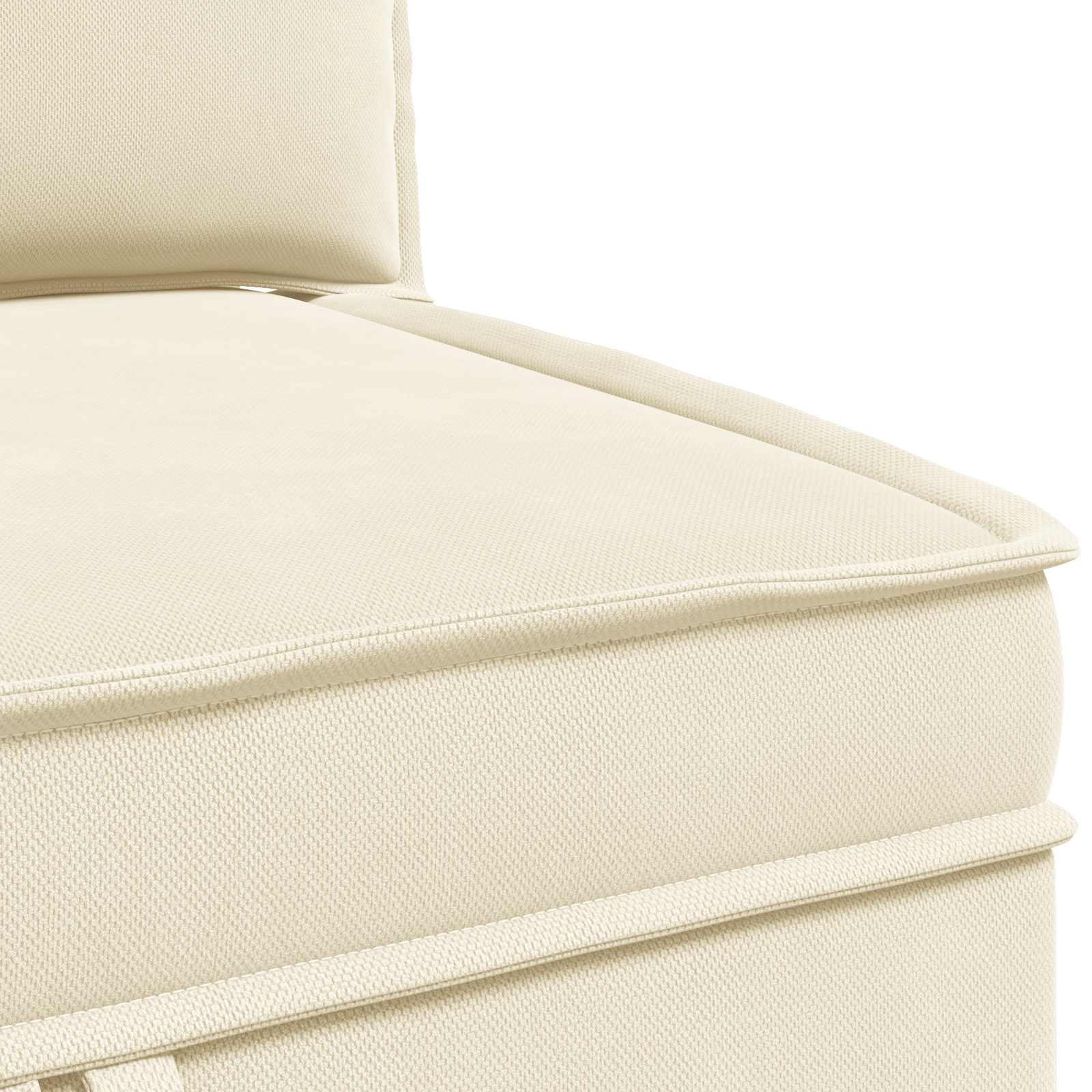 vidaXL Hoeksofa met Opbergruimte Crèmekleurig Fluweel