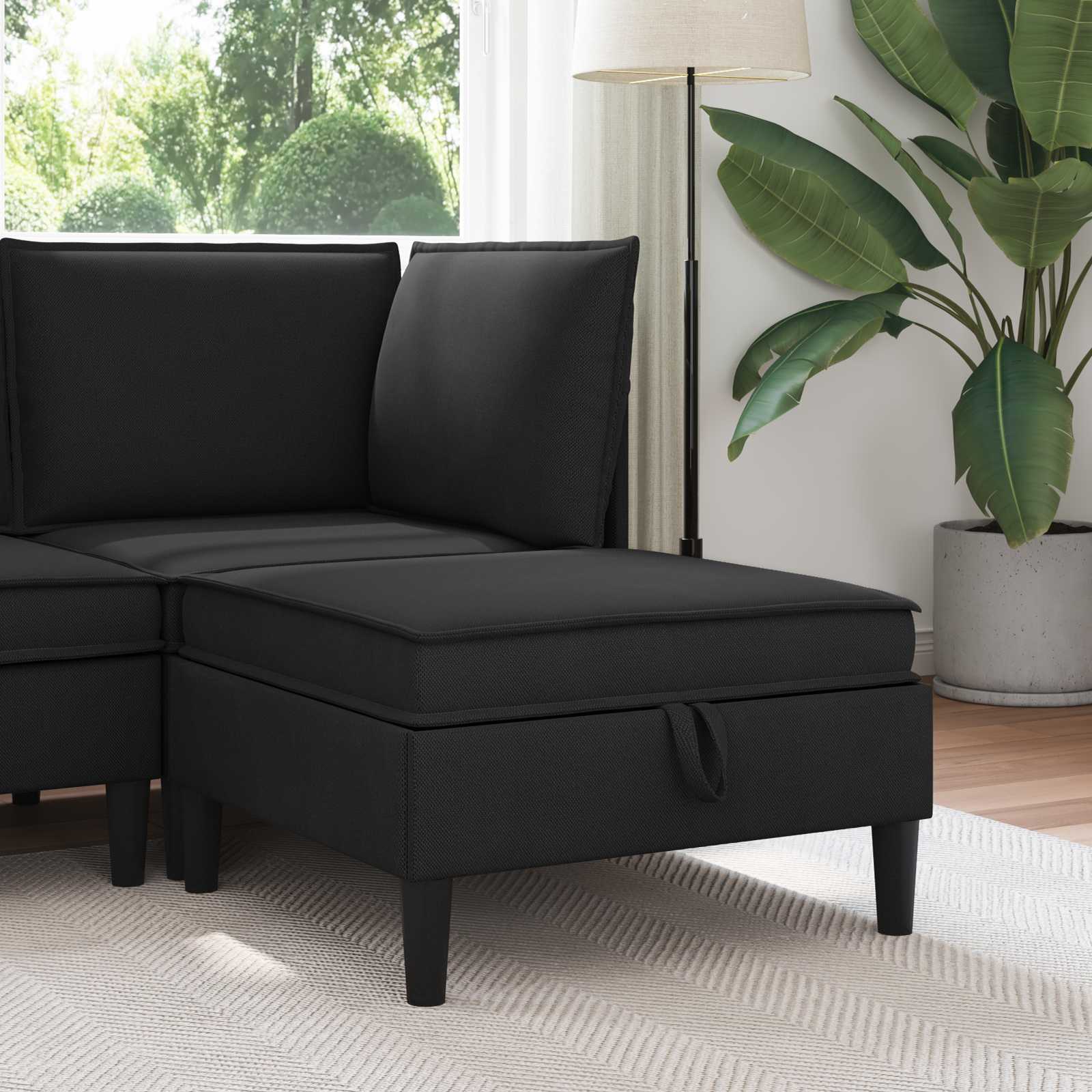 vidaXL Hoeksofa met Opbergruimte Crèmekleurig Fluweel
