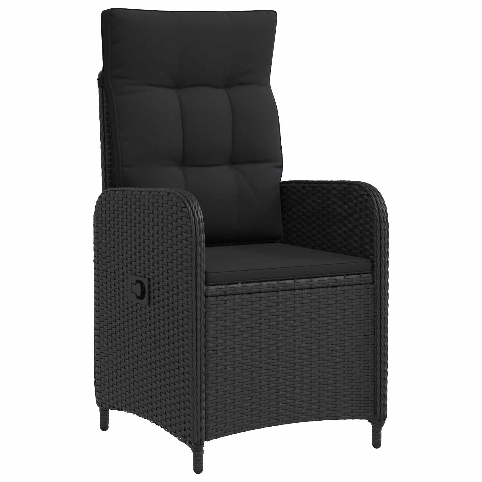 vidaXL Verstelbare tuinstoel Zwart 57 x 63 x 94 cm poly rattan