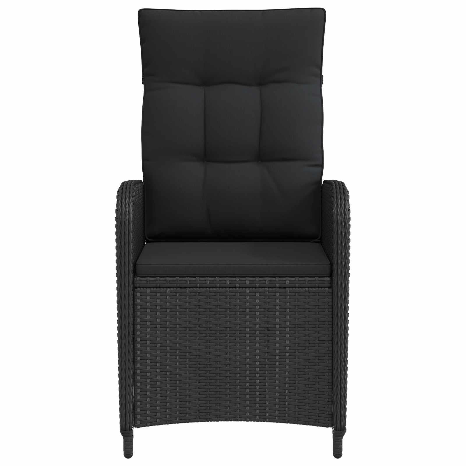 vidaXL Verstelbare tuinstoel Zwart 57 x 63 x 94 cm poly rattan