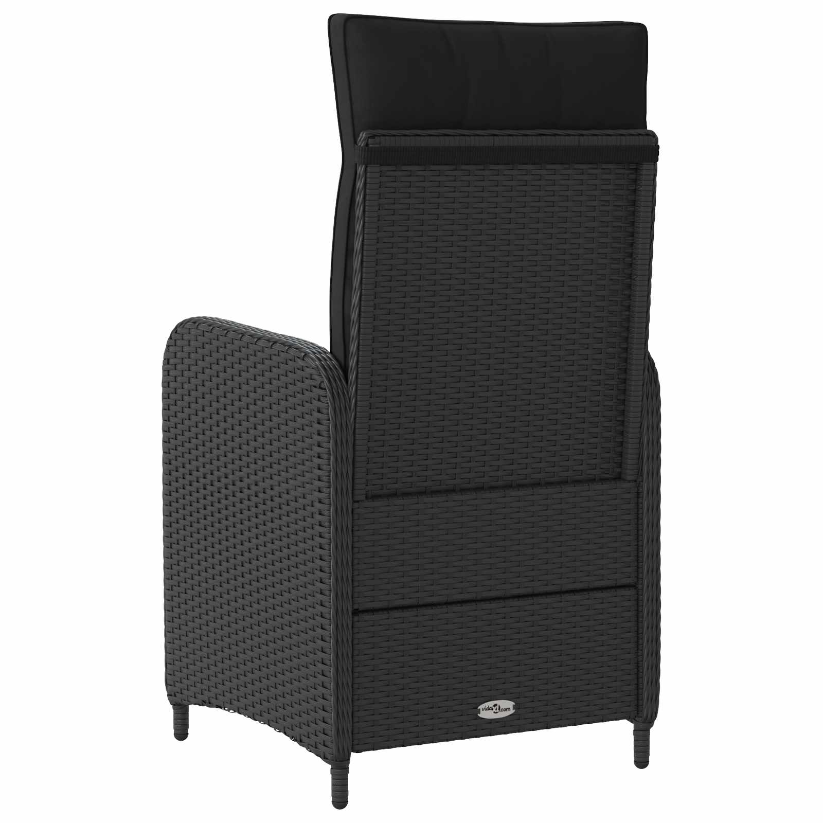 vidaXL Verstelbare tuinstoel Zwart 57 x 63 x 94 cm poly rattan